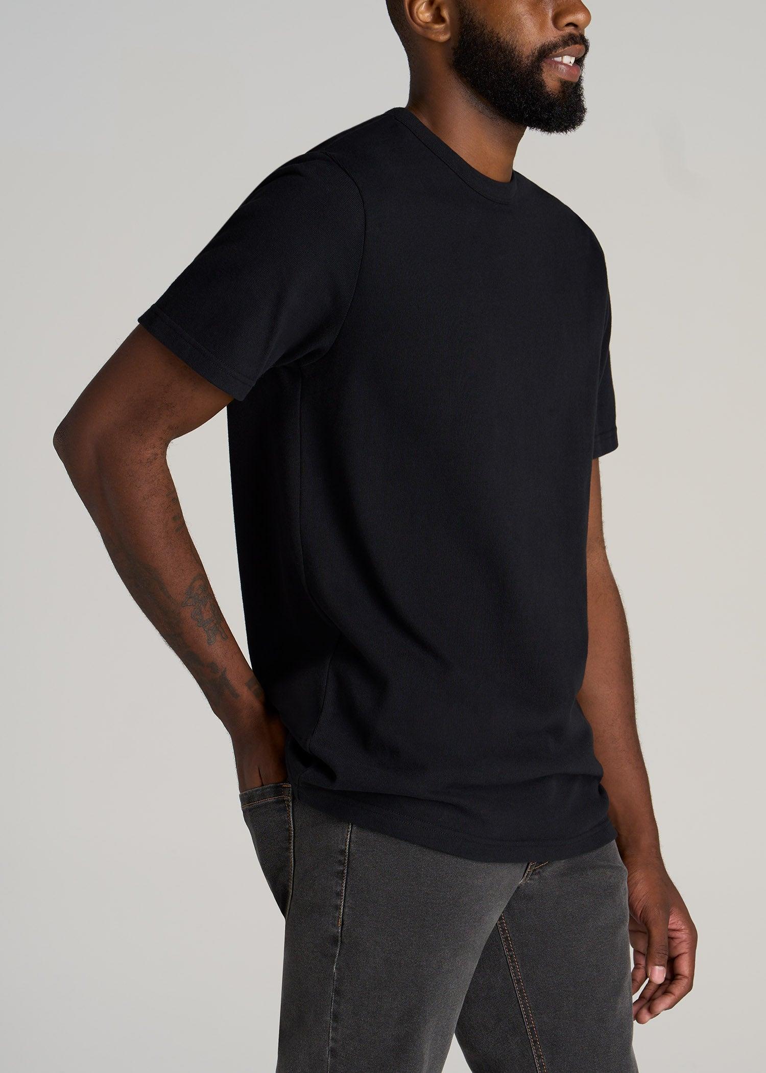 LJ&S Heavyweight Relaxed Fit Tee for Tall Men in White Male Product Image