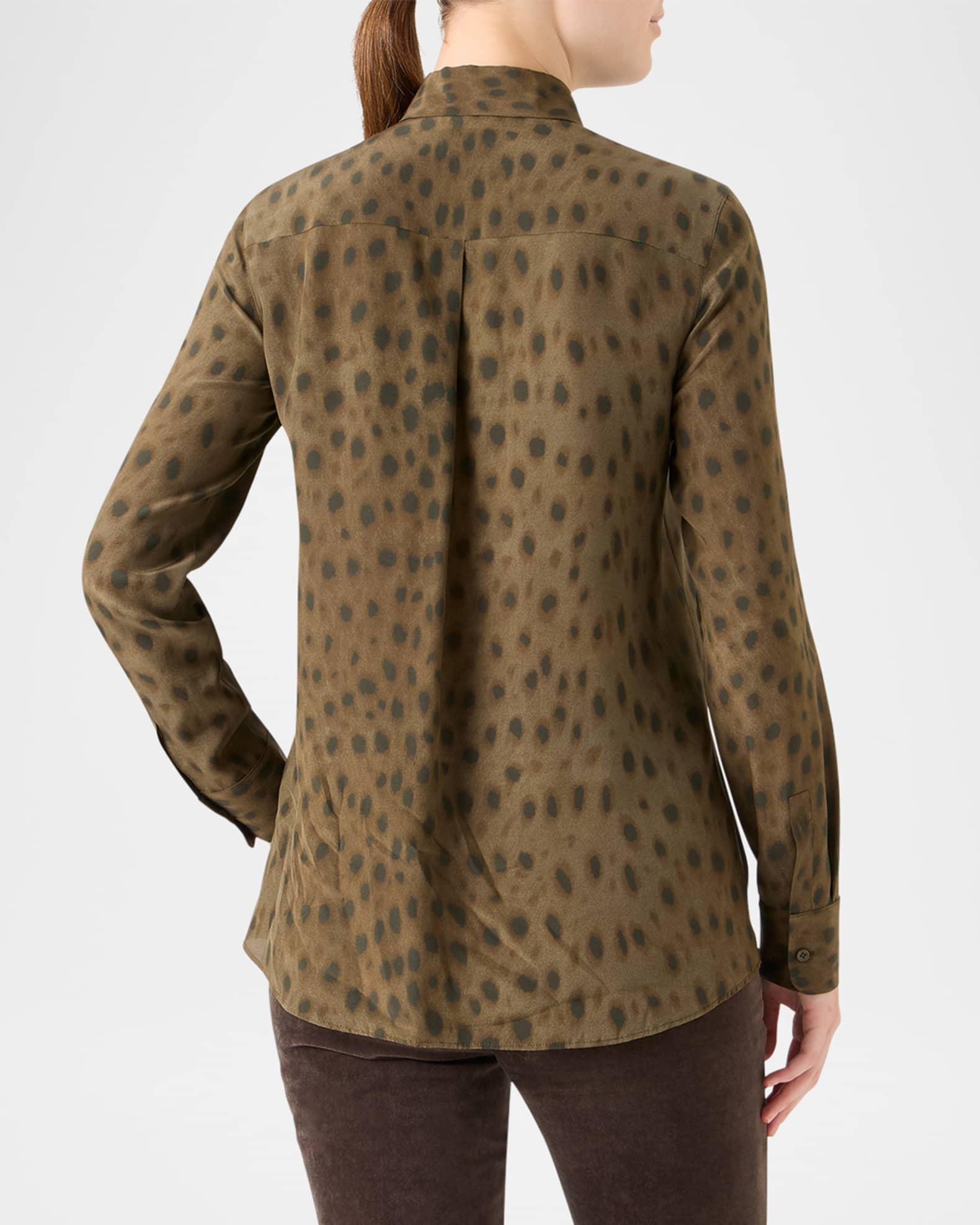 Leopard-Print Silk Crepe De Chine Blouse Product Image