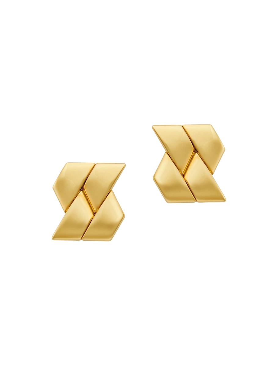 Womens Bind Chain Goldtone Stud Earrings Product Image