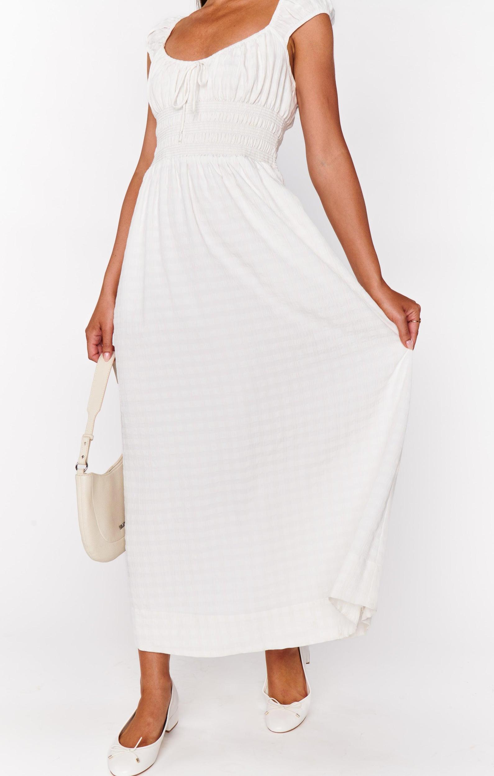 Laura Dress ~ White Cottage Gingham Product Image