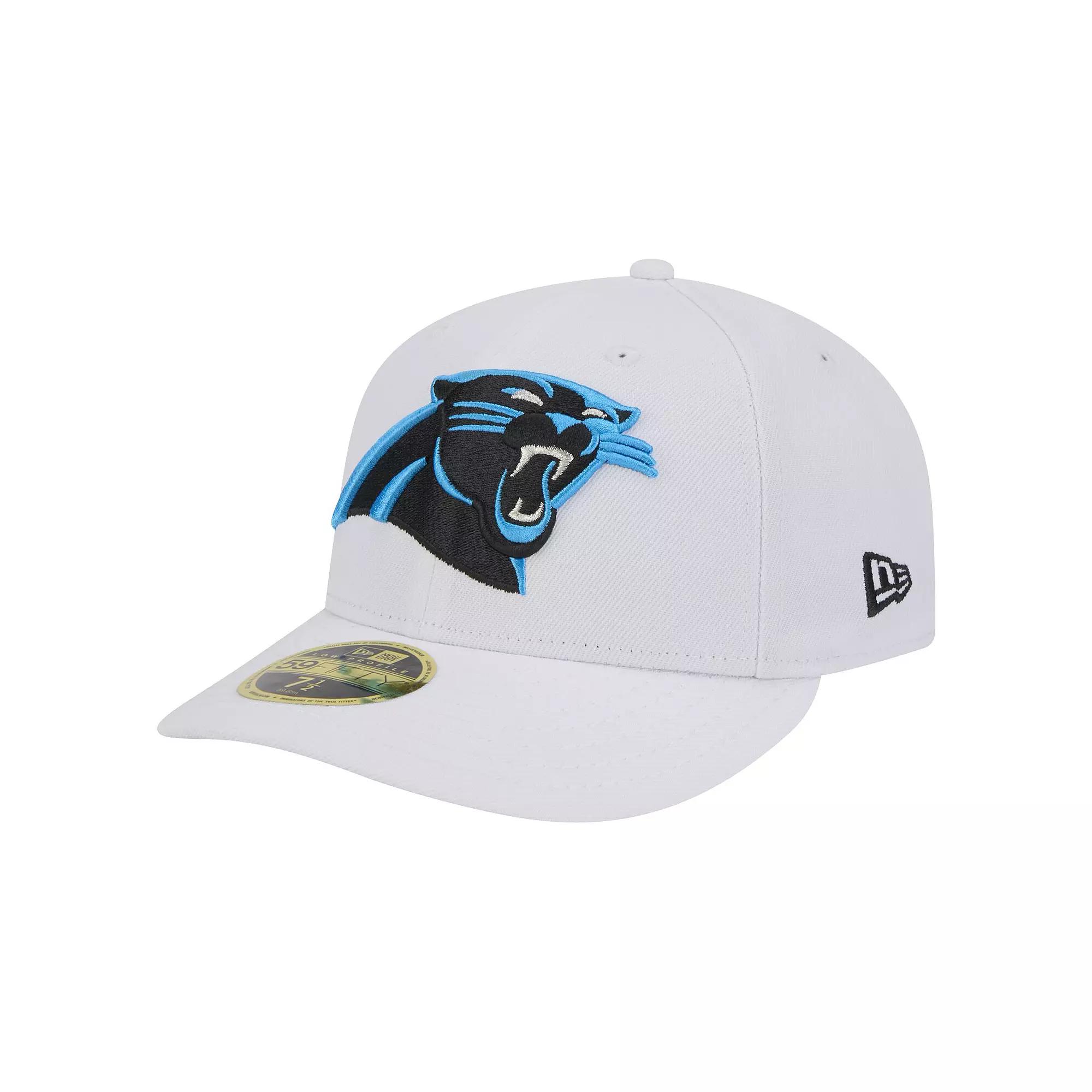 Men's New Era White Carolina Panthers Omaha Low Profile 59FIFTY Fitted Hat, Size: 7 1/2 Product Image