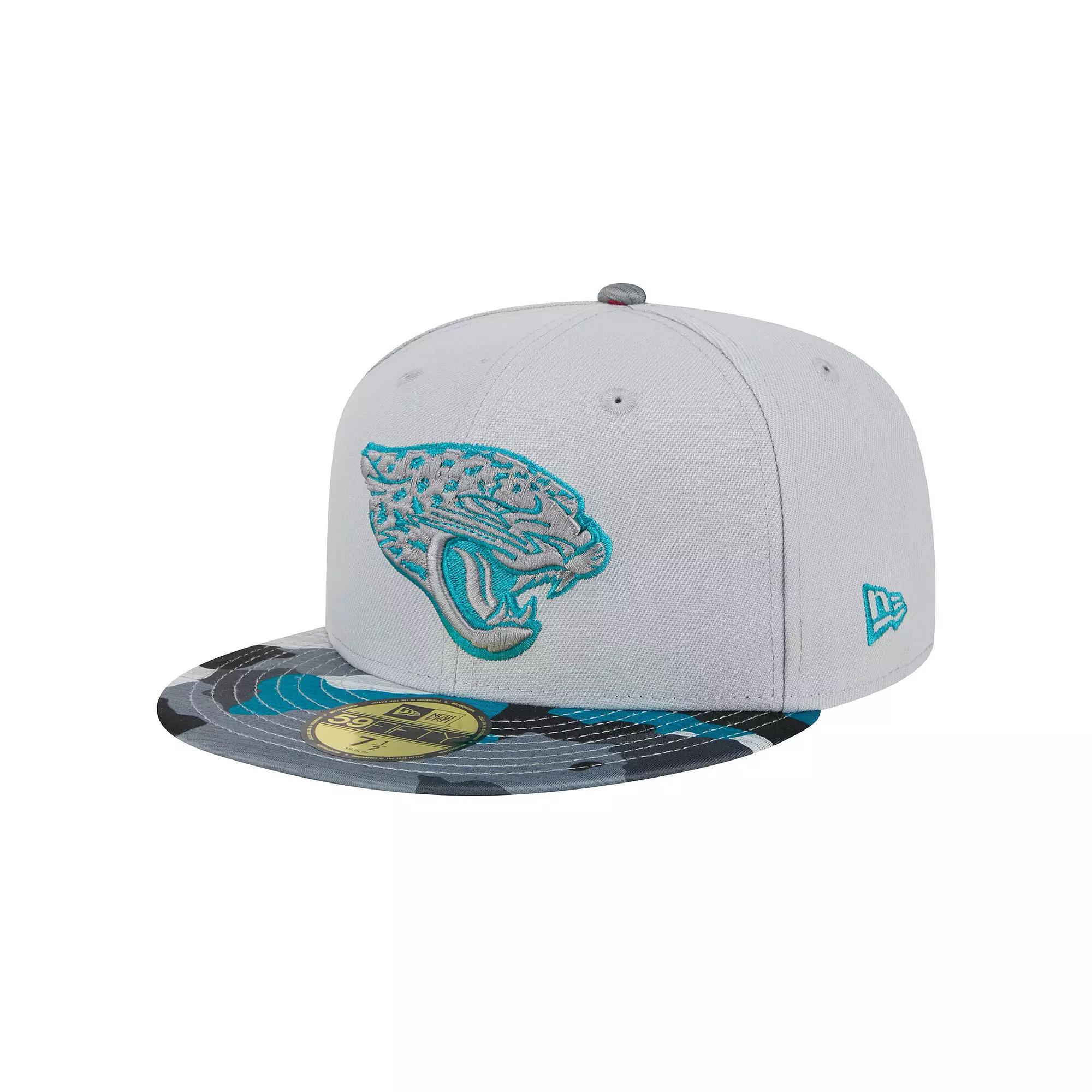 Men's New Era Gray Jacksonville Jaguars Active Camo 59FIFTY Fitted Hat, Size: 7 3/8, Grey Product Image
