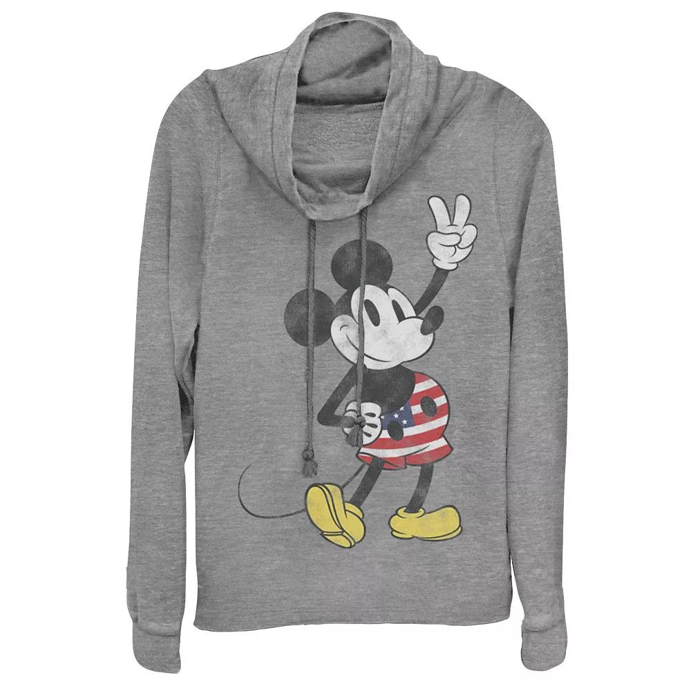 Juniors' Disney Mickey Mouse Cowlneck Graphic Lightweight Long Sleeve, Girl's,  Product Image