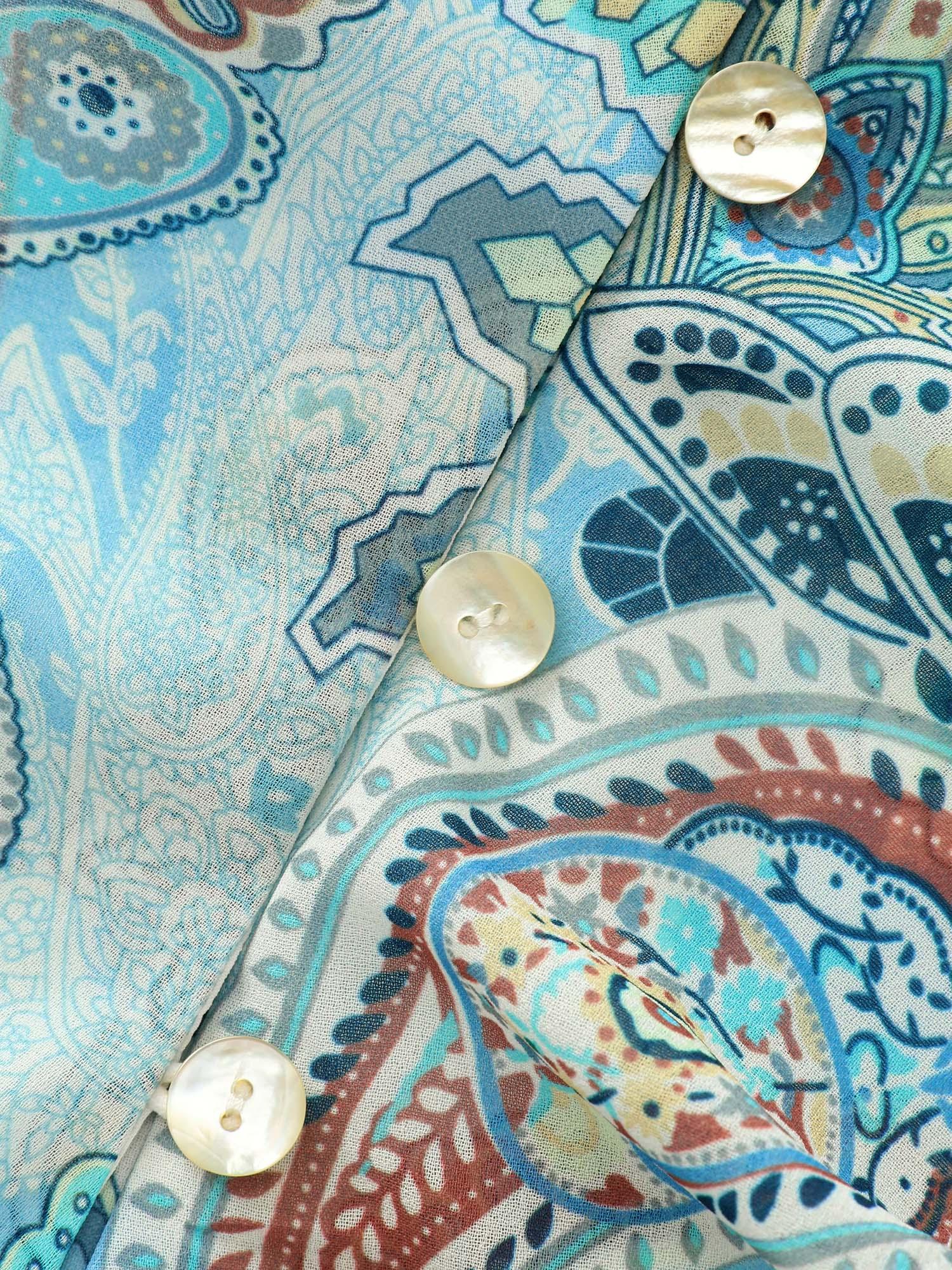 Delicate Paisley Print Ruffled Detail Maxi Dress Female Product Image