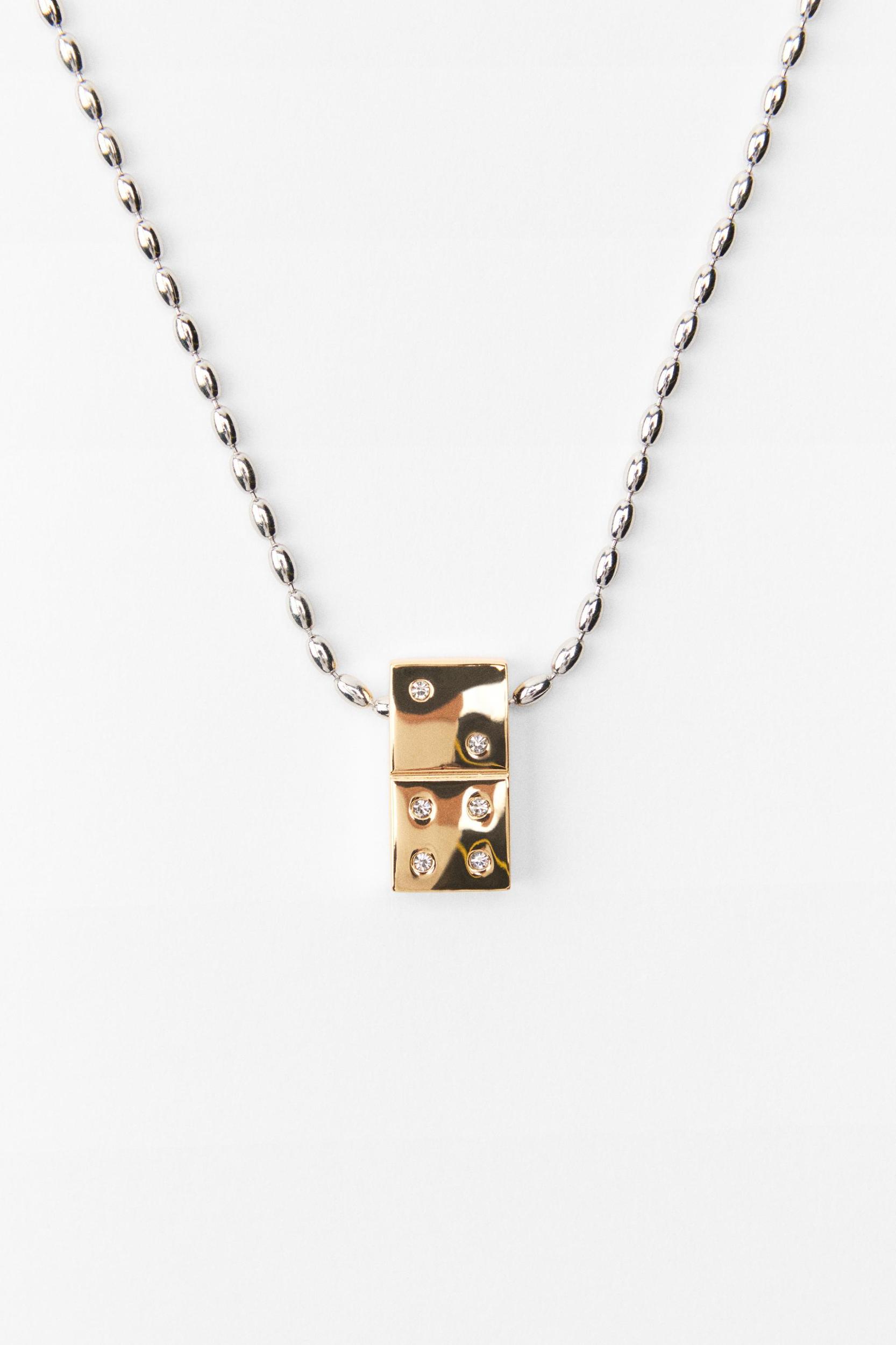 TWO PACK OF DOMINO PIECE NECKLACES Product Image