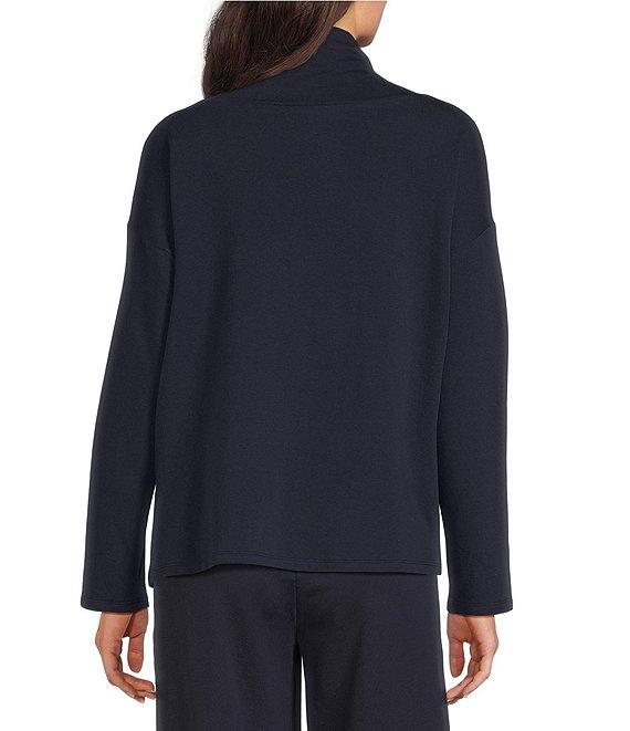 Eileen Fisher Brushed Terry High Funnel Neck Long Sleeve Box Top Product Image