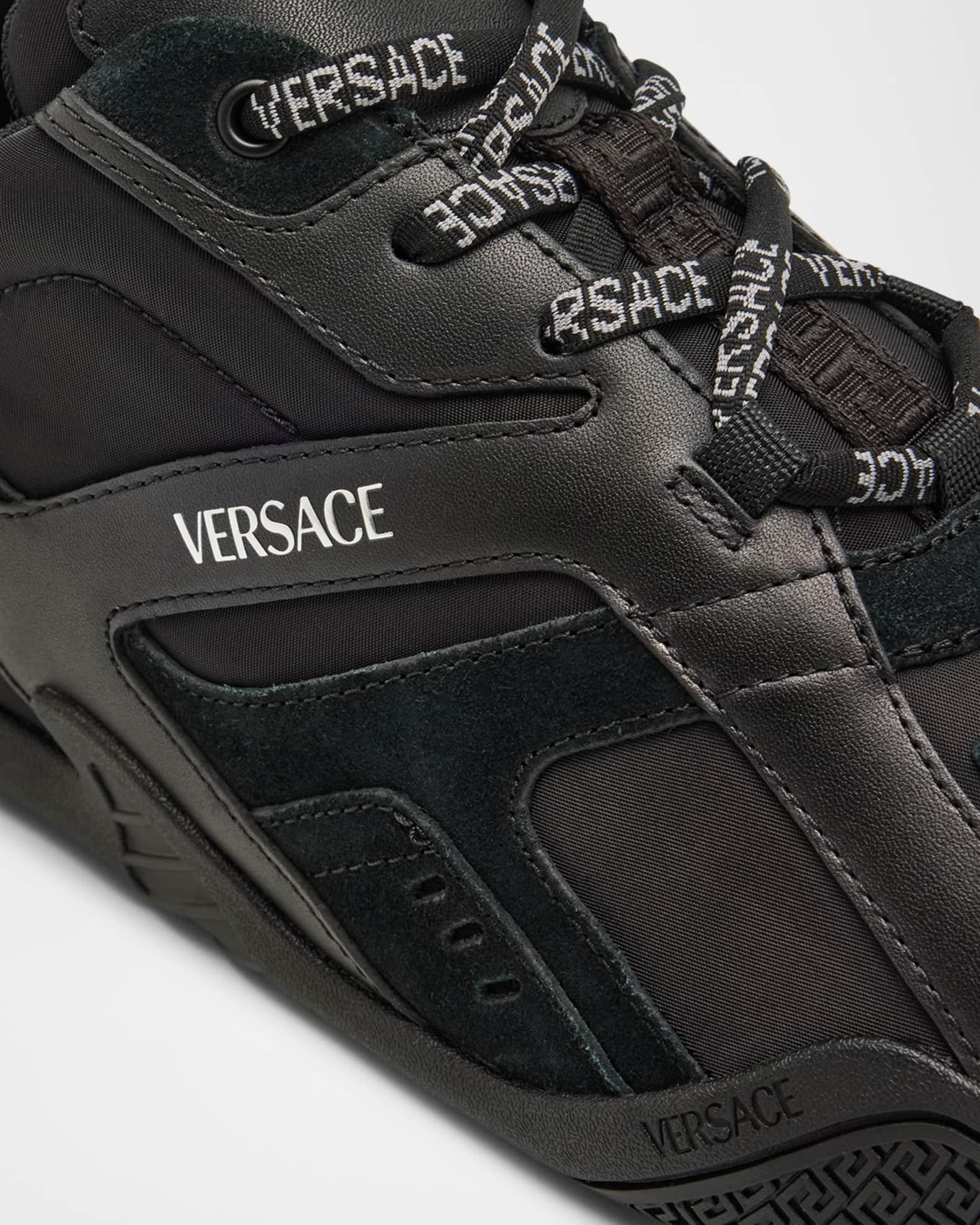 Men's Nylon and Leather Runner Sneakers Product Image