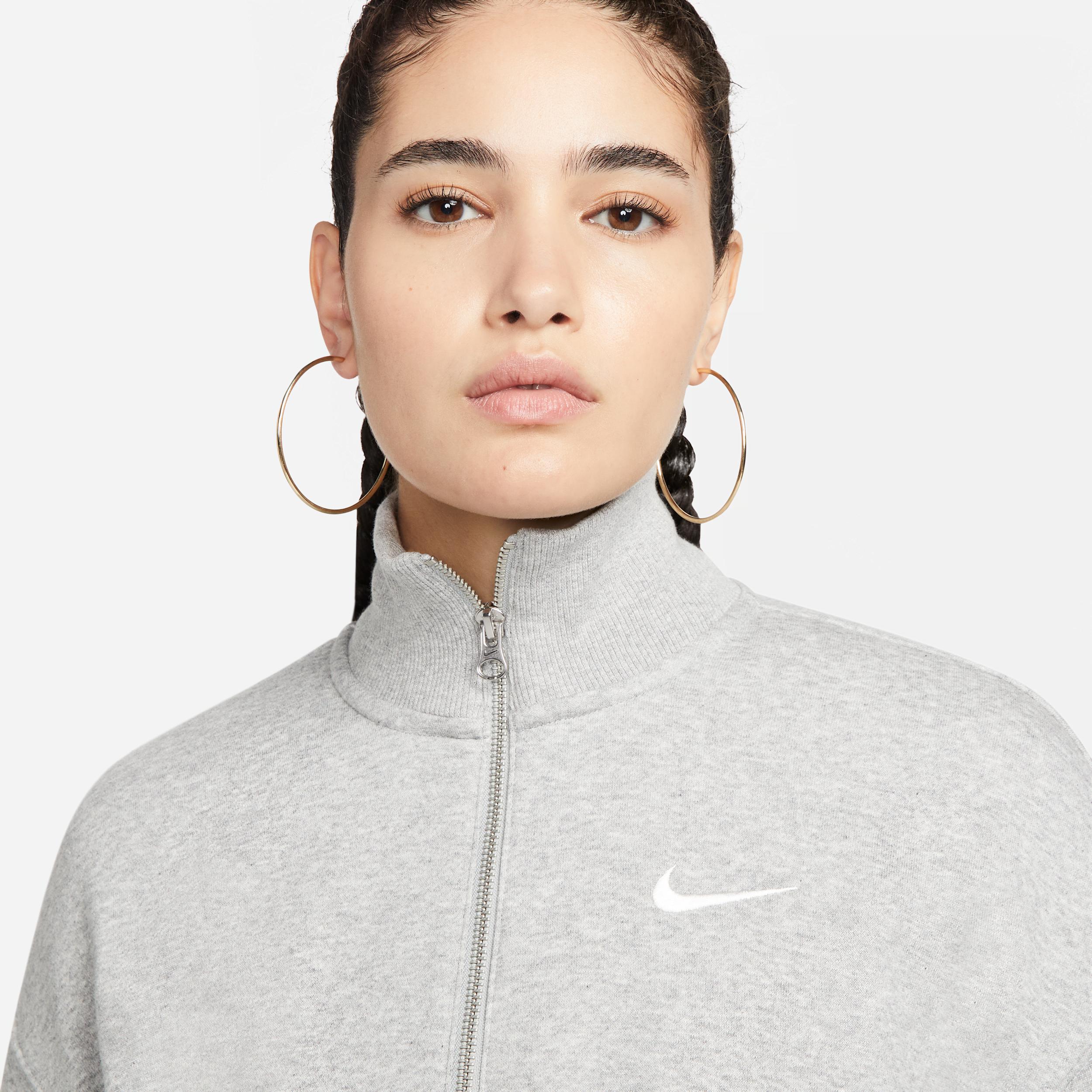 Womens Nike Sportswear Phoenix Fleece 1/4-Zip Cropped Sweatshirt | DQ5767-063 Product Image