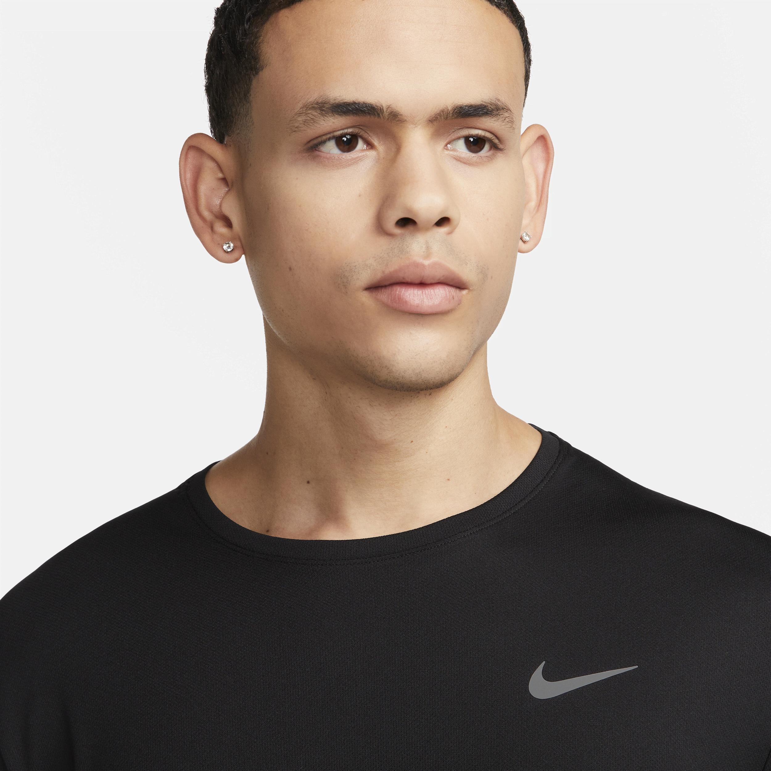 Nike Mens Miler Dri-FIT UV Short-Sleeve Running Top | DV9315-010 Product Image