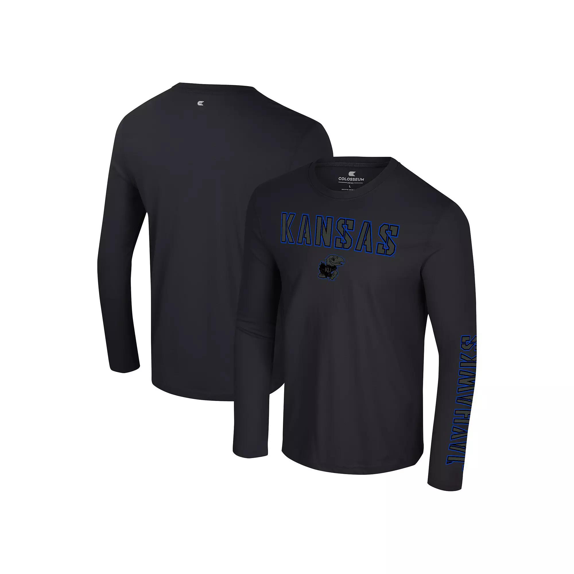 Men's Colosseum Black Oregon State Beavers Color Pop Active Blend 2-Hit Long Sleeve T-Shirt,  Product Image