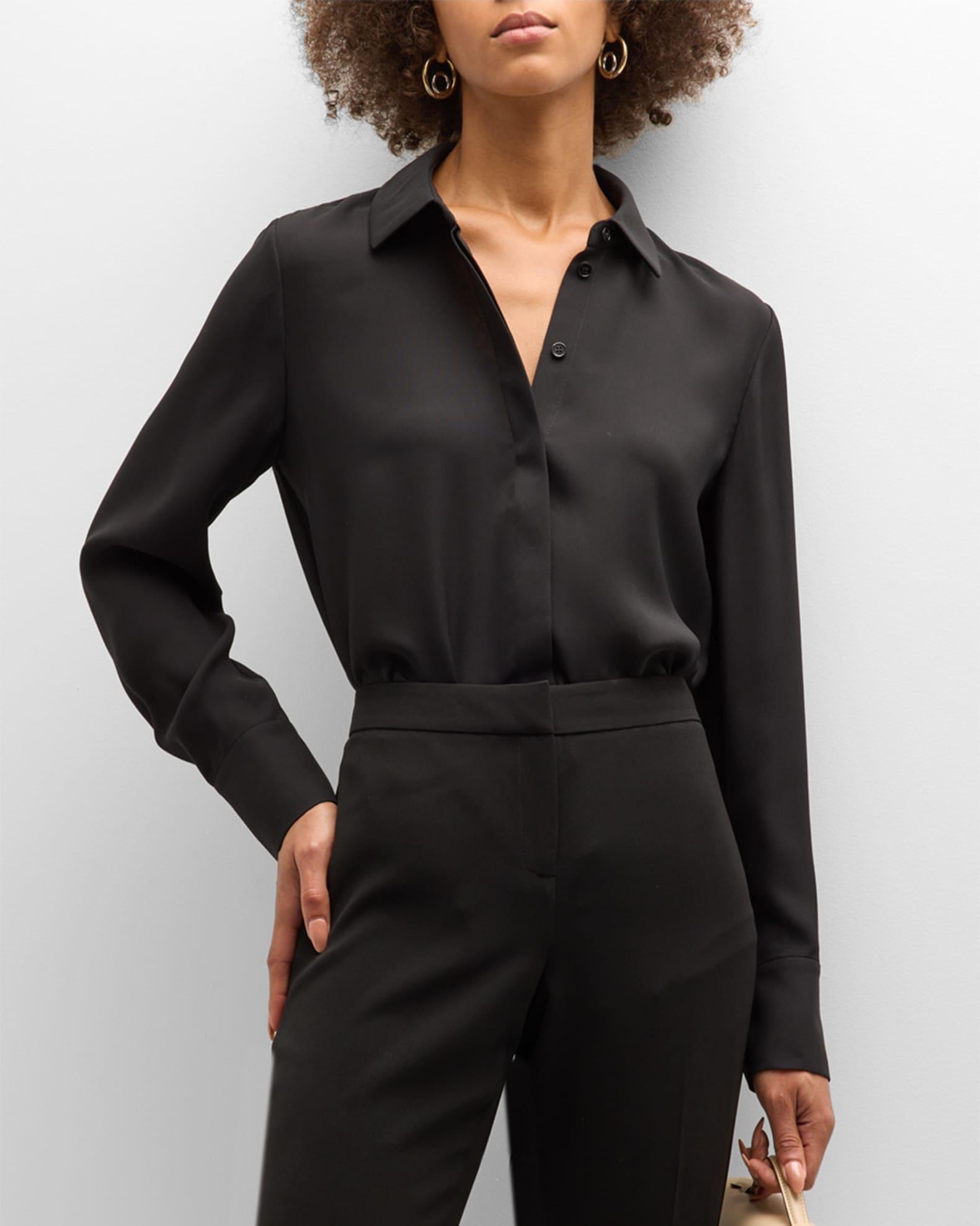 Scottie Silk Button-Down Blouse Product Image