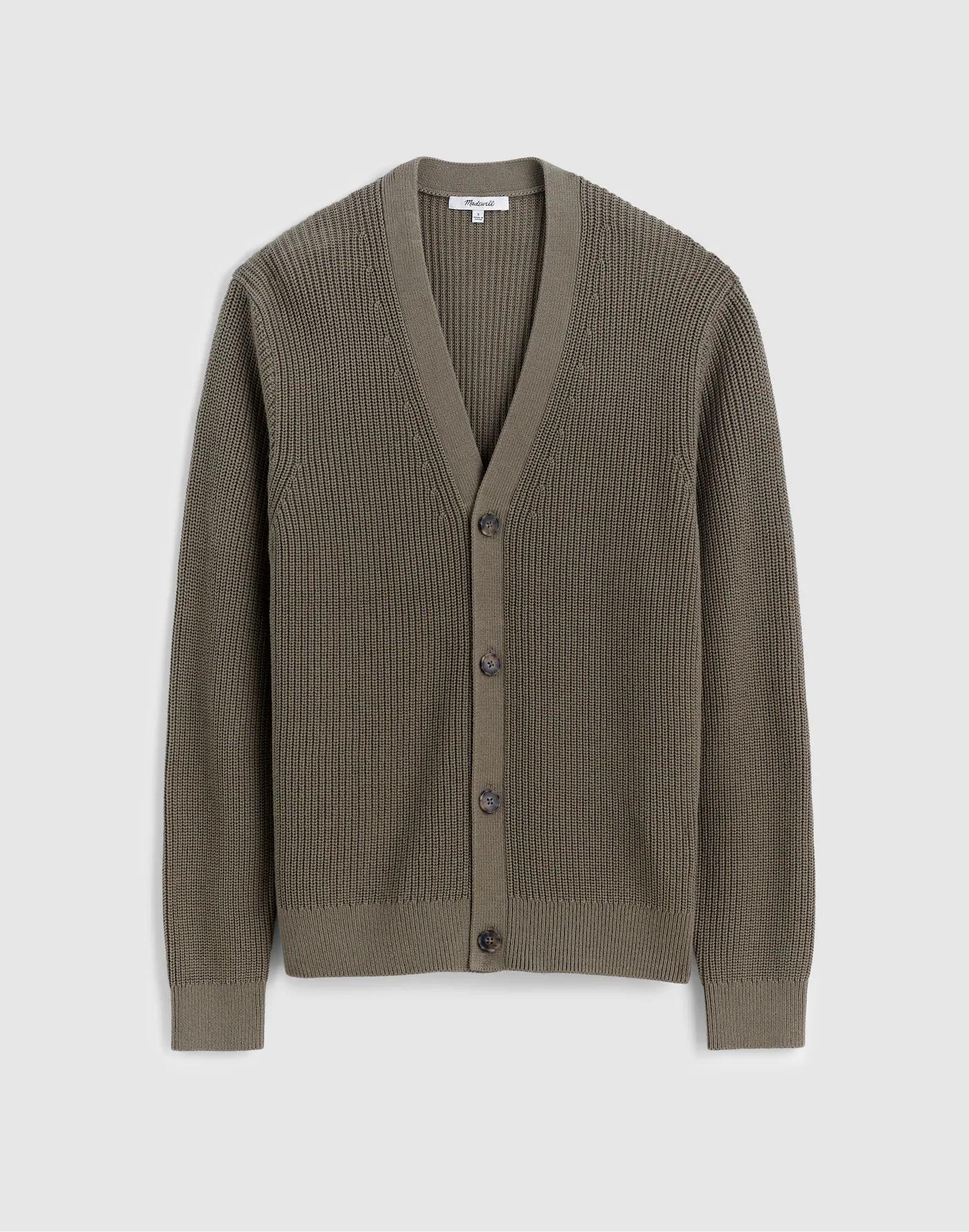 Cotton Shaker-Stitch Cardigan Product Image