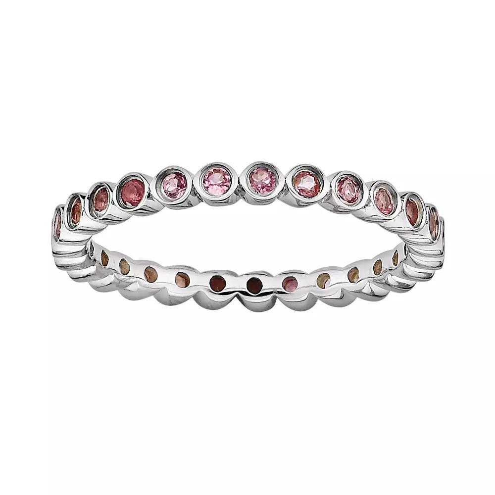 Stacks & Stones Sterling Silver Pink Tourmaline Stack Ring, Women's,  Product Image