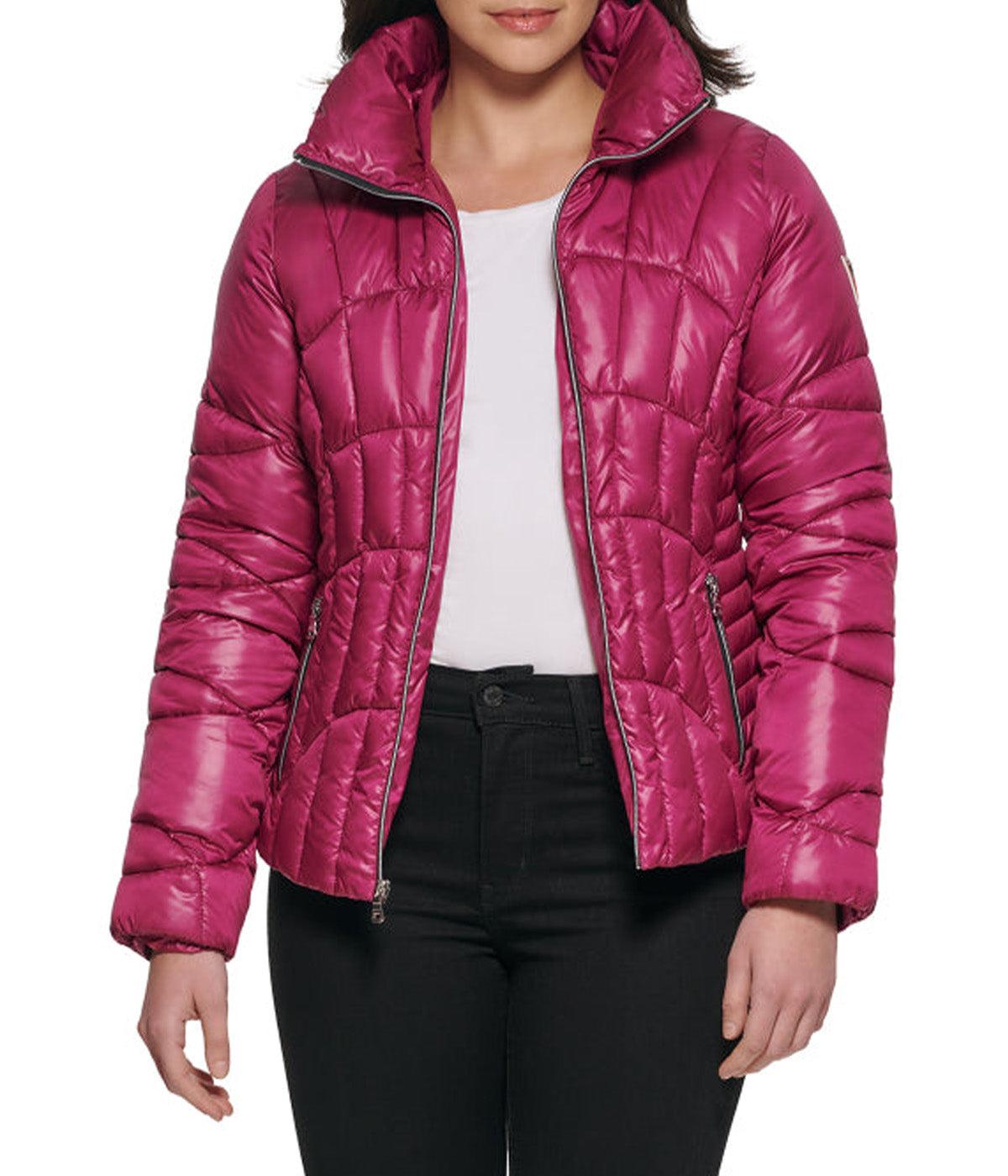 Quilted Puffer Jacket Magenta Product Image