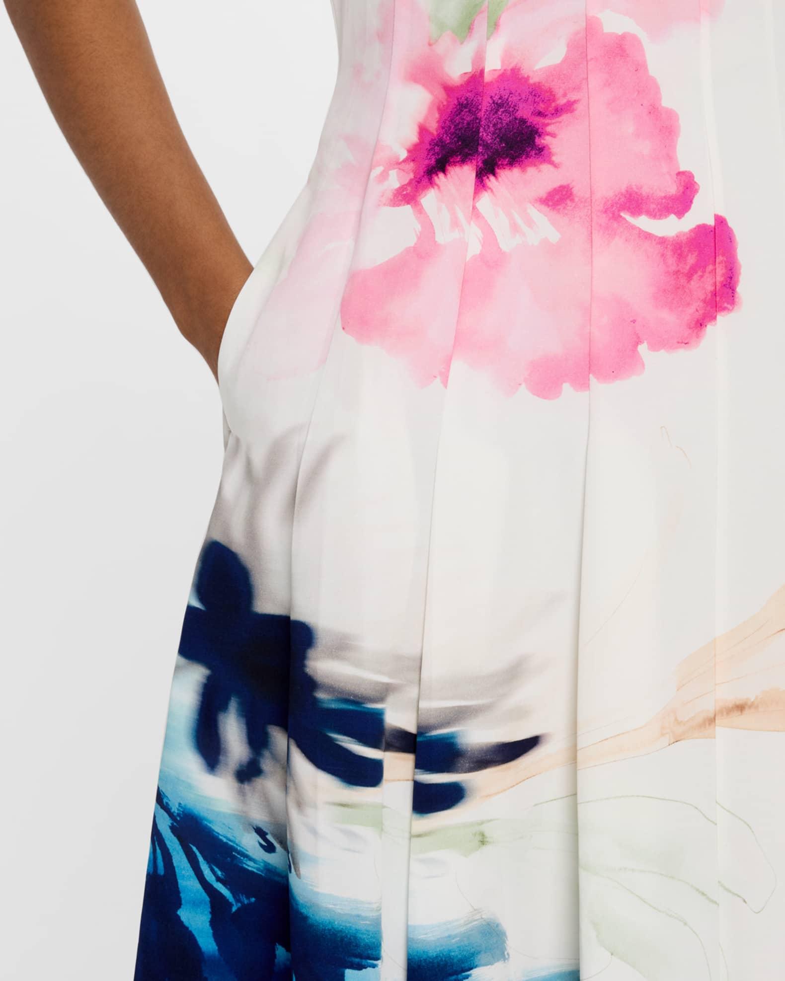 The Layla Seamed Floral-Print Midi Dress Product Image