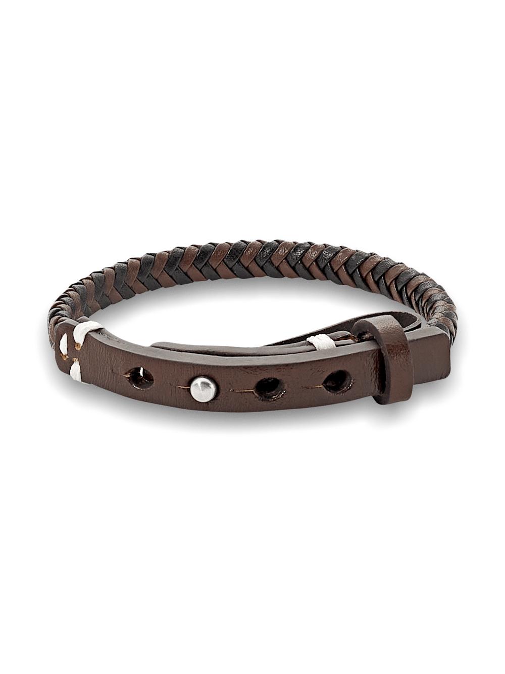 Leather Bracelet - Black/brown Product Image