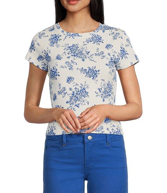 Copper Key Knit Floral Print T-Shirt Product Image