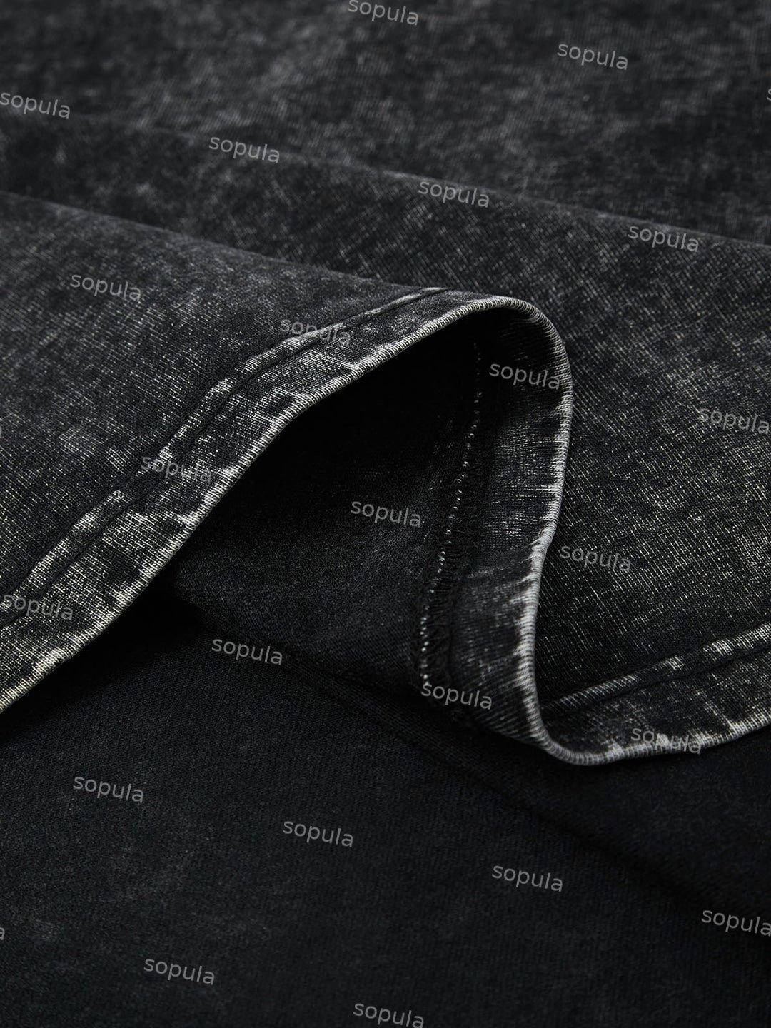 Retro Fashion Old Times Graphic Acid Washed Short Sleeve T-Shirt Product Image