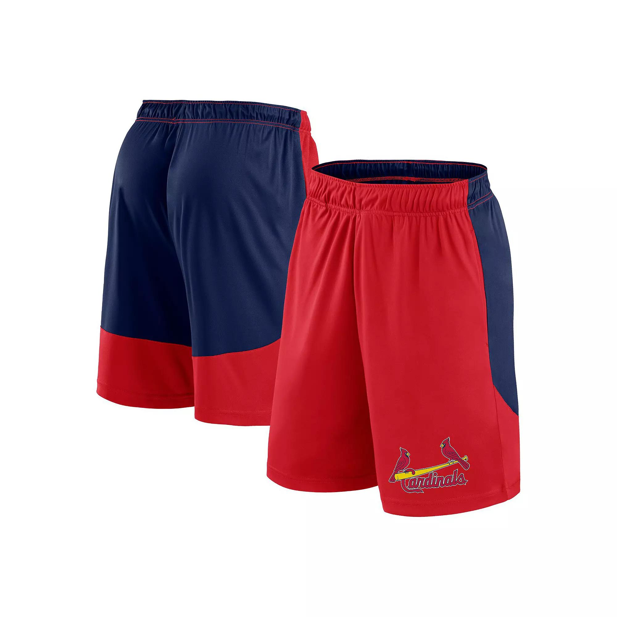 Men's Fanatics Red/Navy St. Louis Cardinals Launch Polyester Shorts, Size: 2XL Product Image
