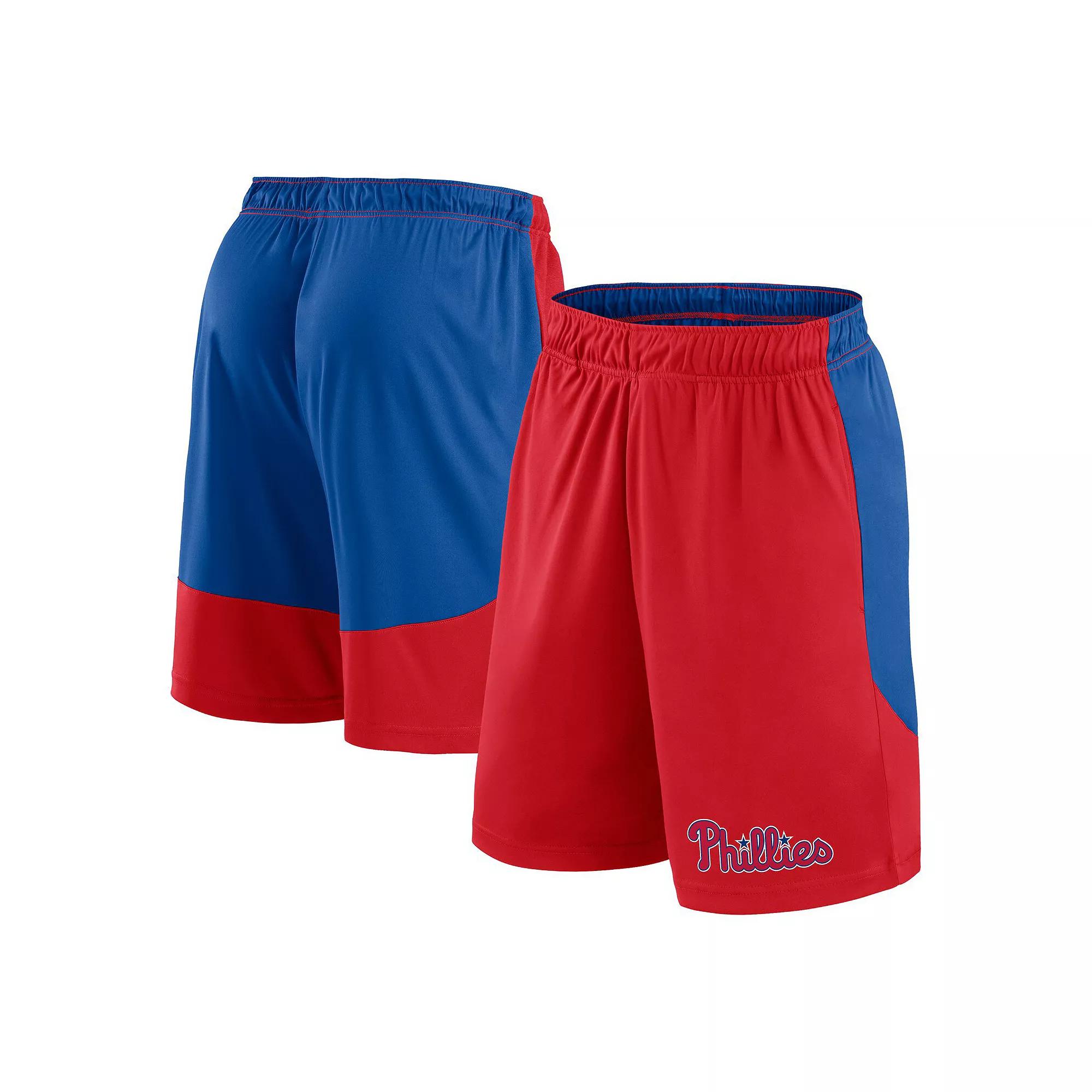 Men's Fanatics Red/Royal Philadelphia Phillies Launch Polyester Shorts, Size: 2XL Product Image