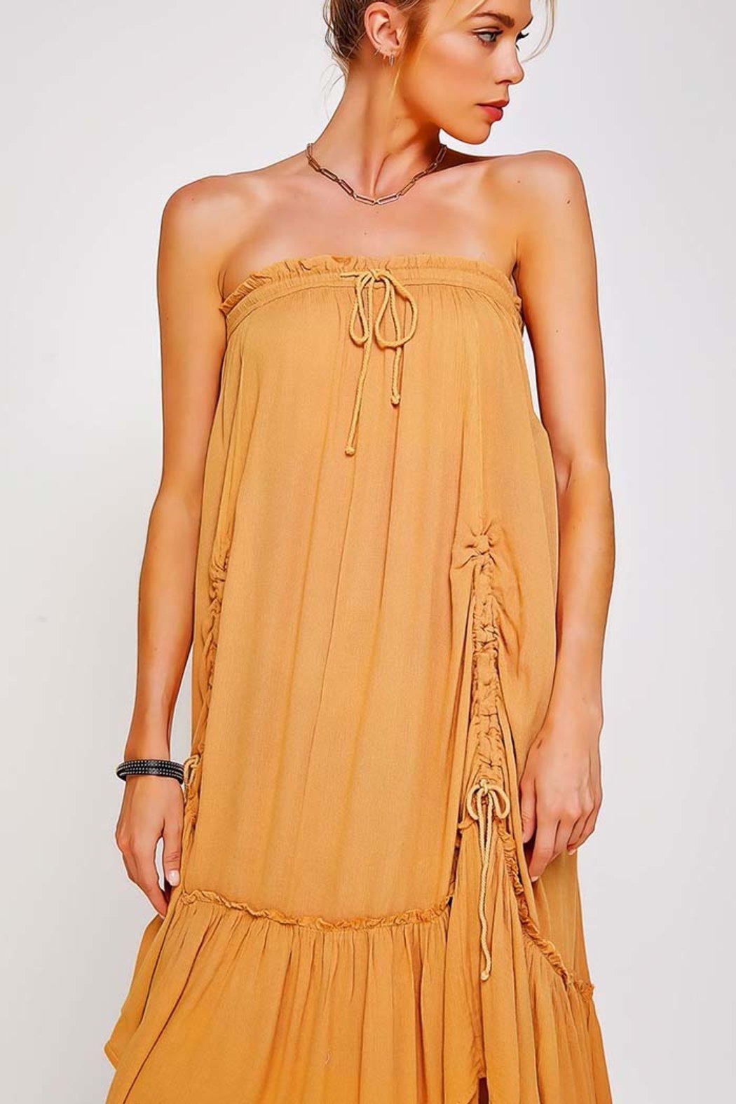 Convertible Skirt Dress Ruched Pleated Product Image