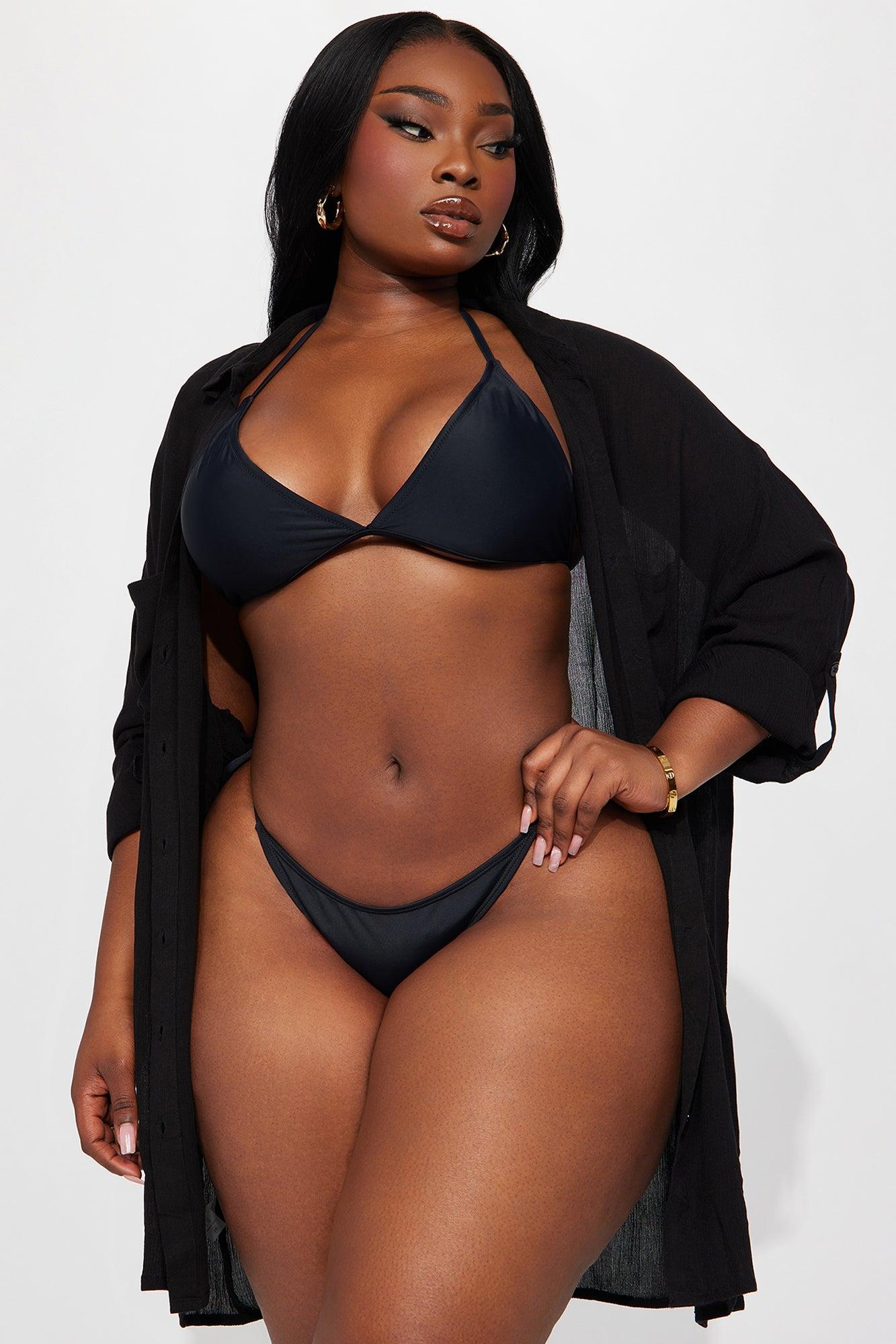 Breezy Nights Linen Pocket Cover Up Shirt - Black Product Image