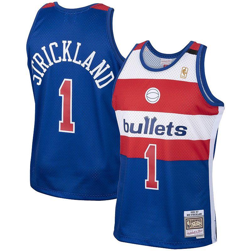 Mens Mitchell & Ness Rod Strickland Royal Washington Bullets 2001/02 Hardwood Classics Swingman Jersey Product Image