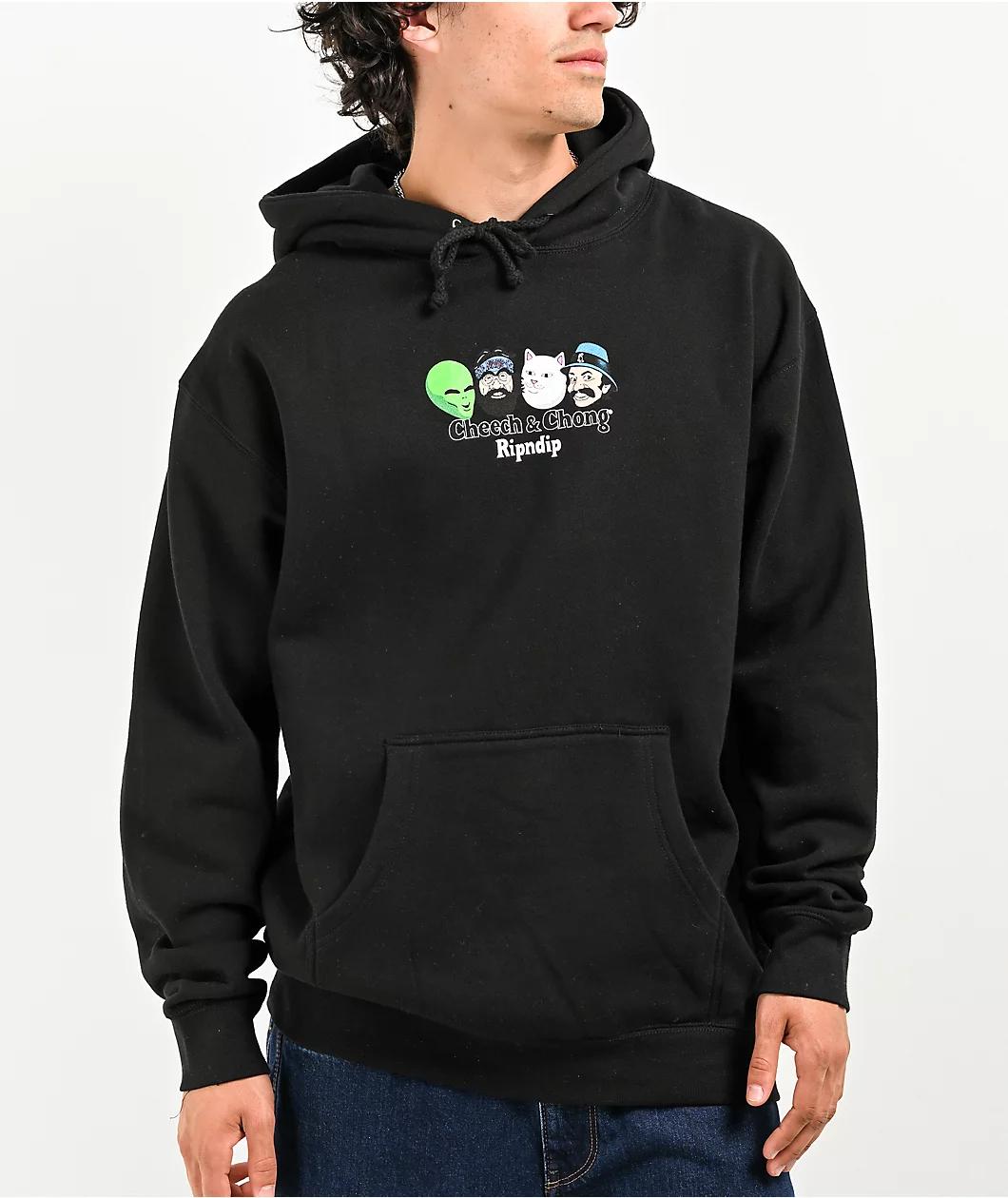RIPNDIP x Cheech And Chong Smoke One Black Hoodie Product Image