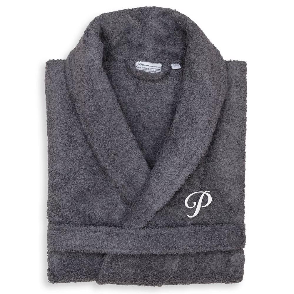 Linum Home Textiles Turkish Cotton Personalized Unisex Tie Front Terry Bathrobe, Adult Unisex,  Product Image