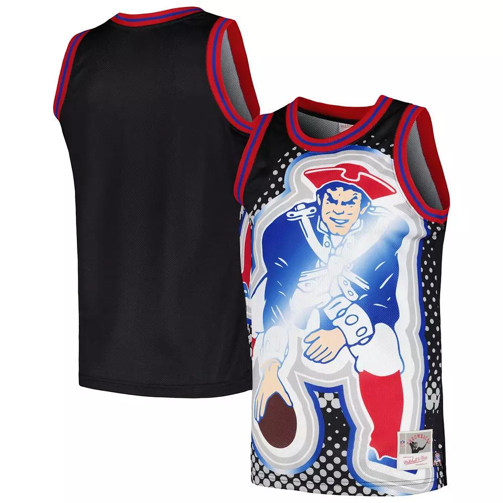 Men's Mitchell & Ness Black New England Patriots Big Face 7.0 Fashion Tank Top,  Product Image