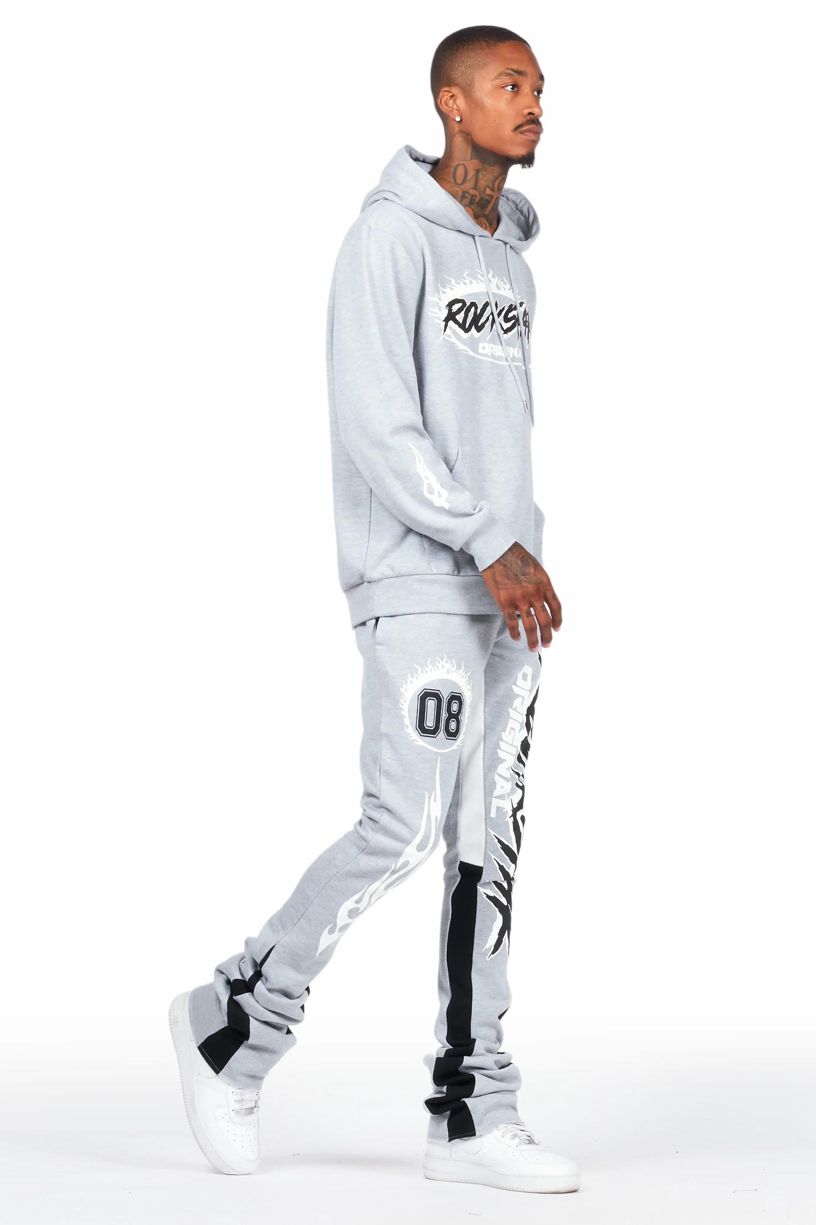 Draven Heather Grey Super Stacked Track Set Male Product Image