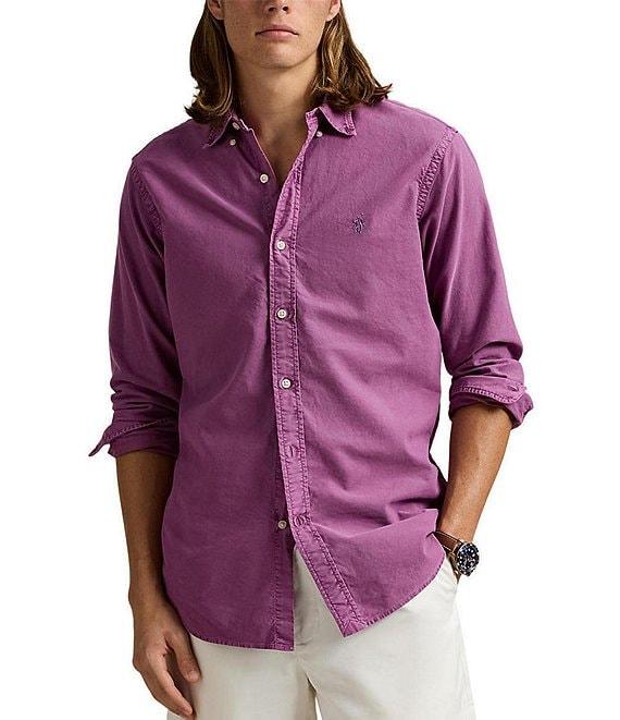 Polo Ralph Lauren Solid Garment-Dye Oxford Classic Fit Long Sleeve Woven Shirt Product Image