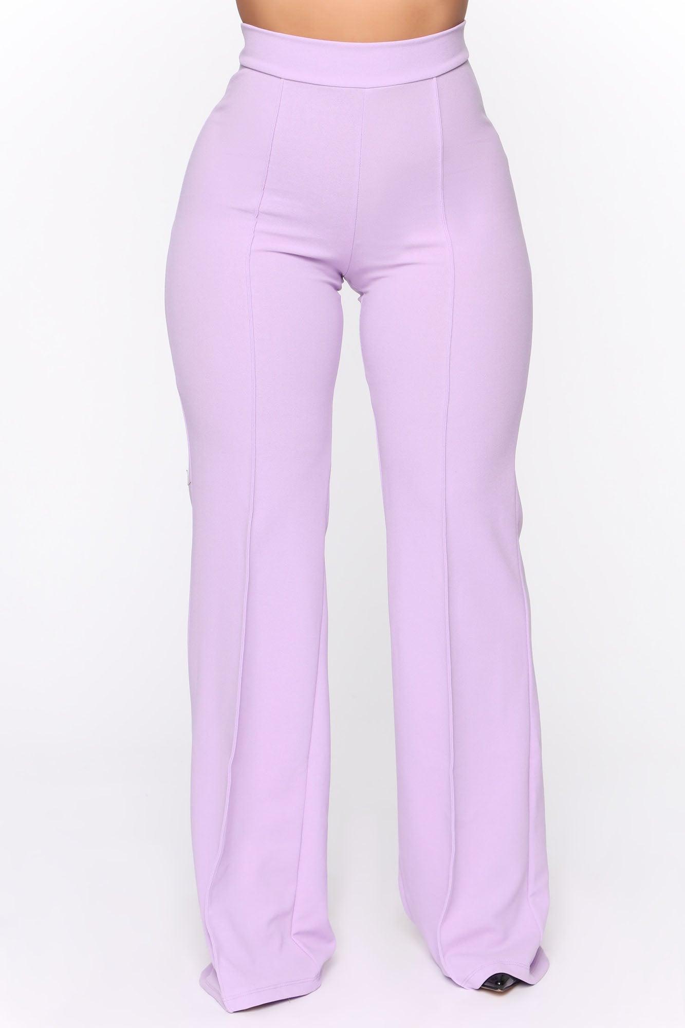 Victoria High Waisted Dress Pants - Lavender Product Image