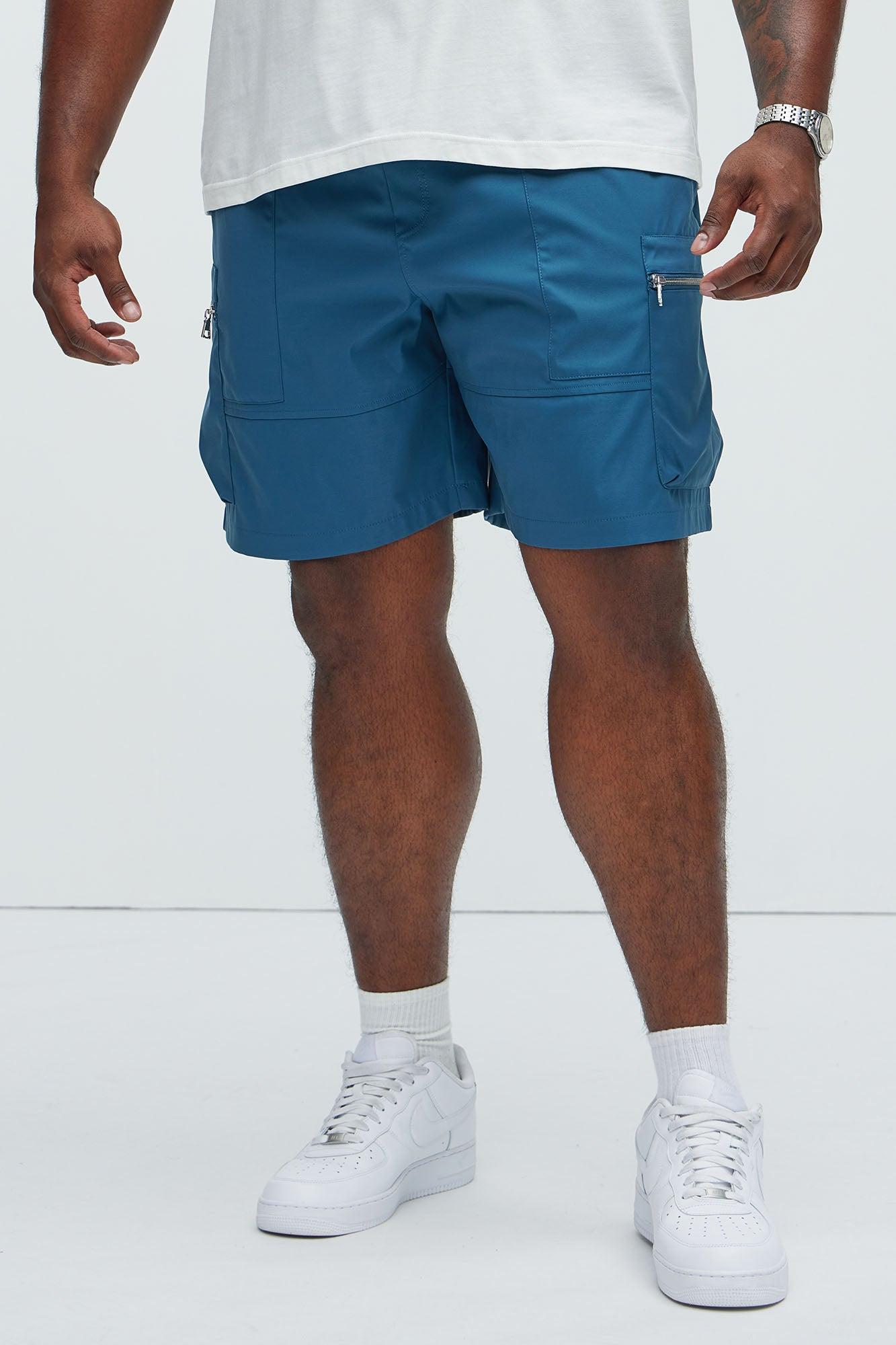 Maxey Cargo Shorts - Blue Product Image
