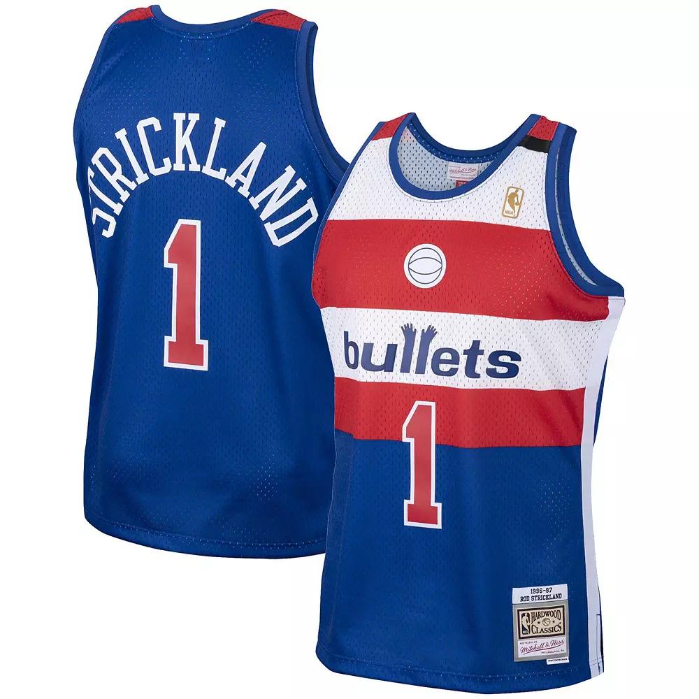 Mens Mitchell & Ness Rod Strickland Royal Washington Bullets 2001/02 Hardwood Classics Swingman Jersey Product Image