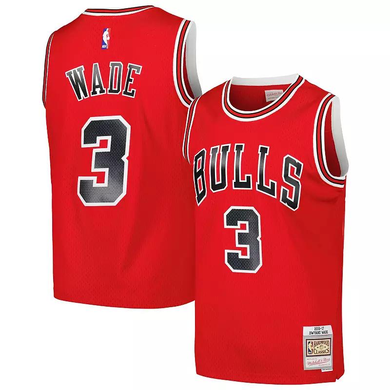 Men's Mitchell & Ness Dwyane Wade Red Chicago Bulls 2016/17 Hardwood Classics Swingman Jersey, Size: Small Product Image