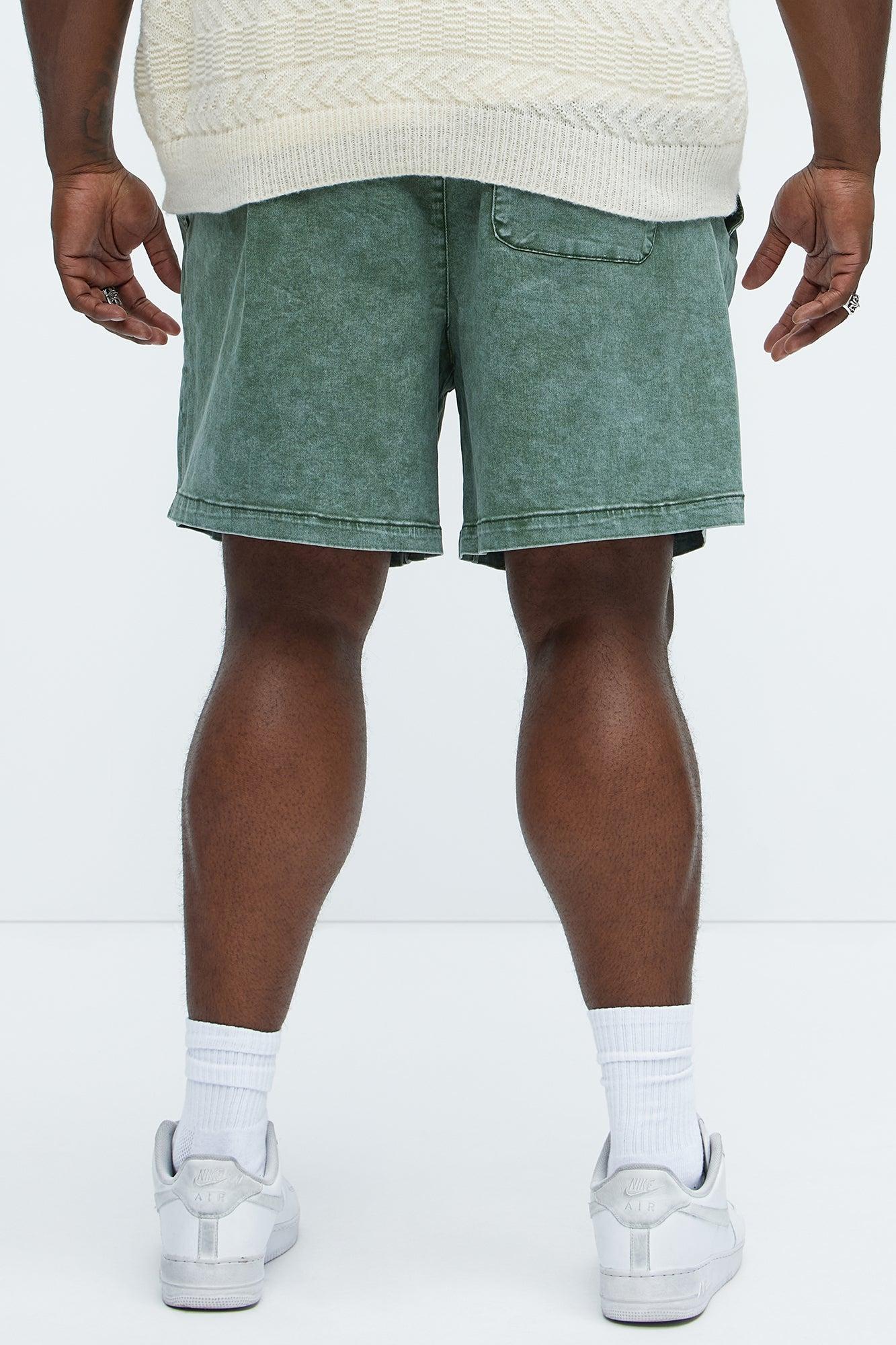 Acidwash Volley Shorts - Green Product Image