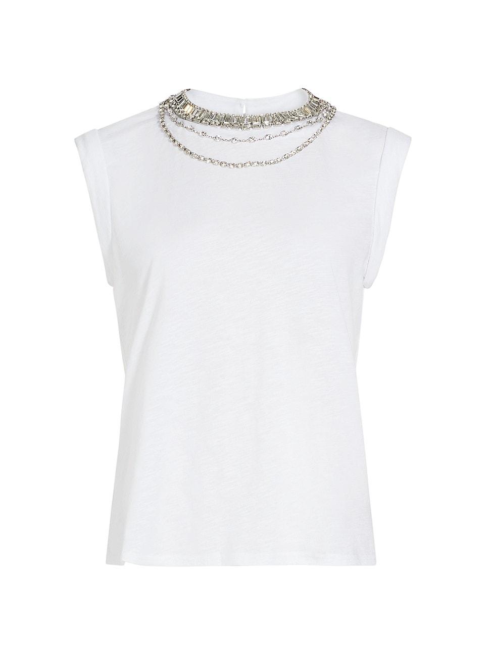 Womens Bella Necklace Cotton T-Shirt Product Image