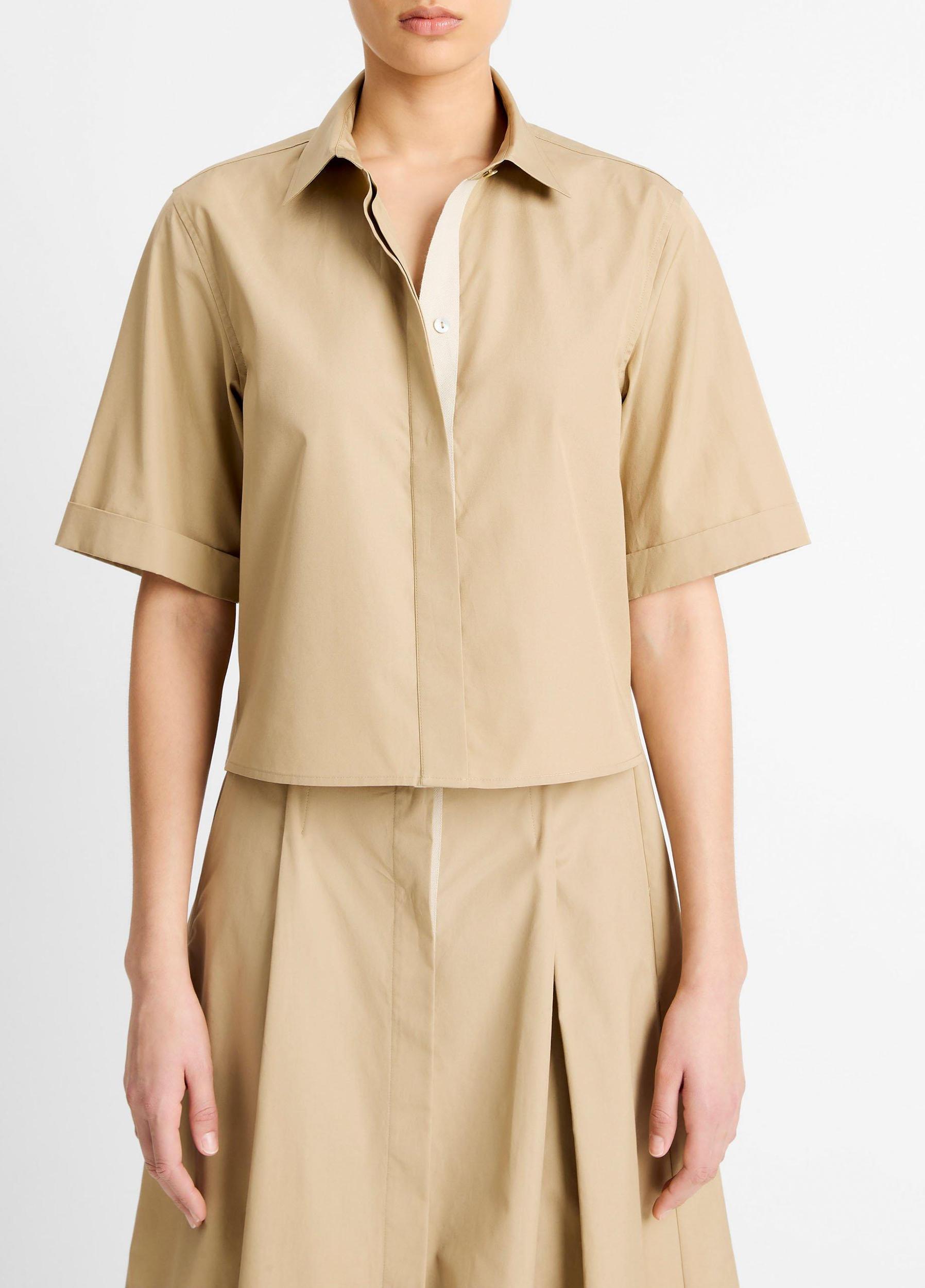 Canvas Tape Cotton Button-Front Shirt Product Image