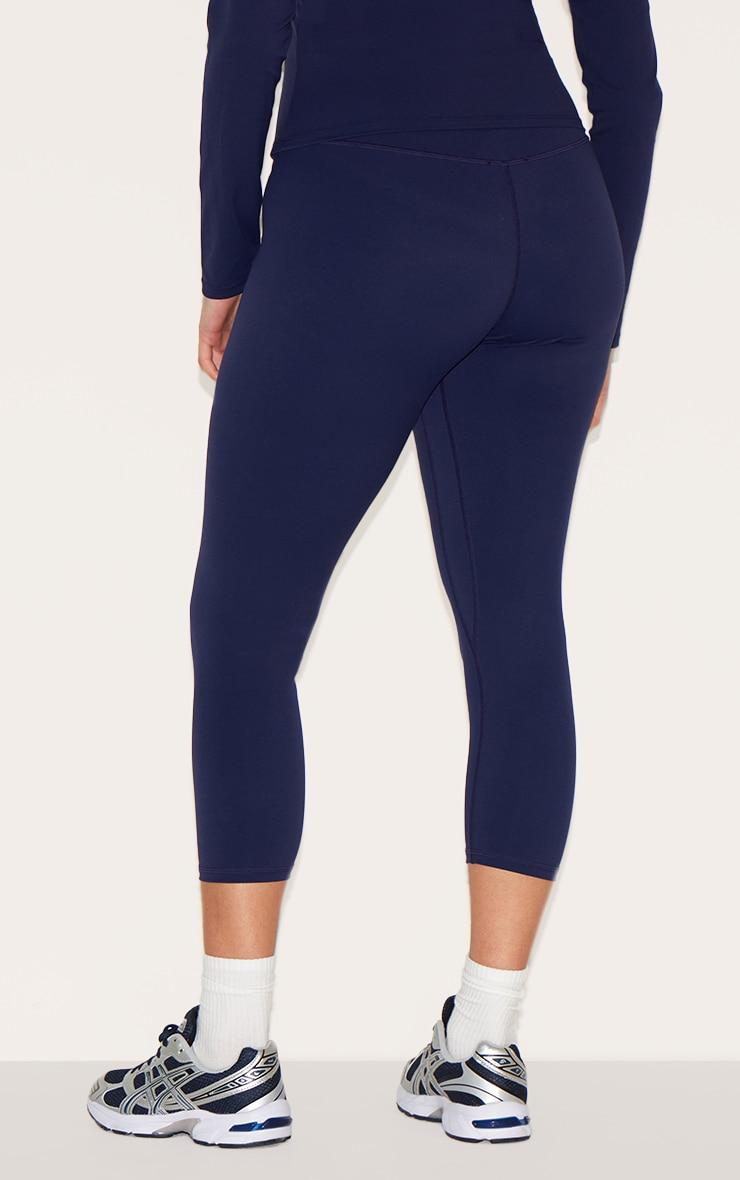 Navy Sculpt Cropped Gym Leggings Product Image