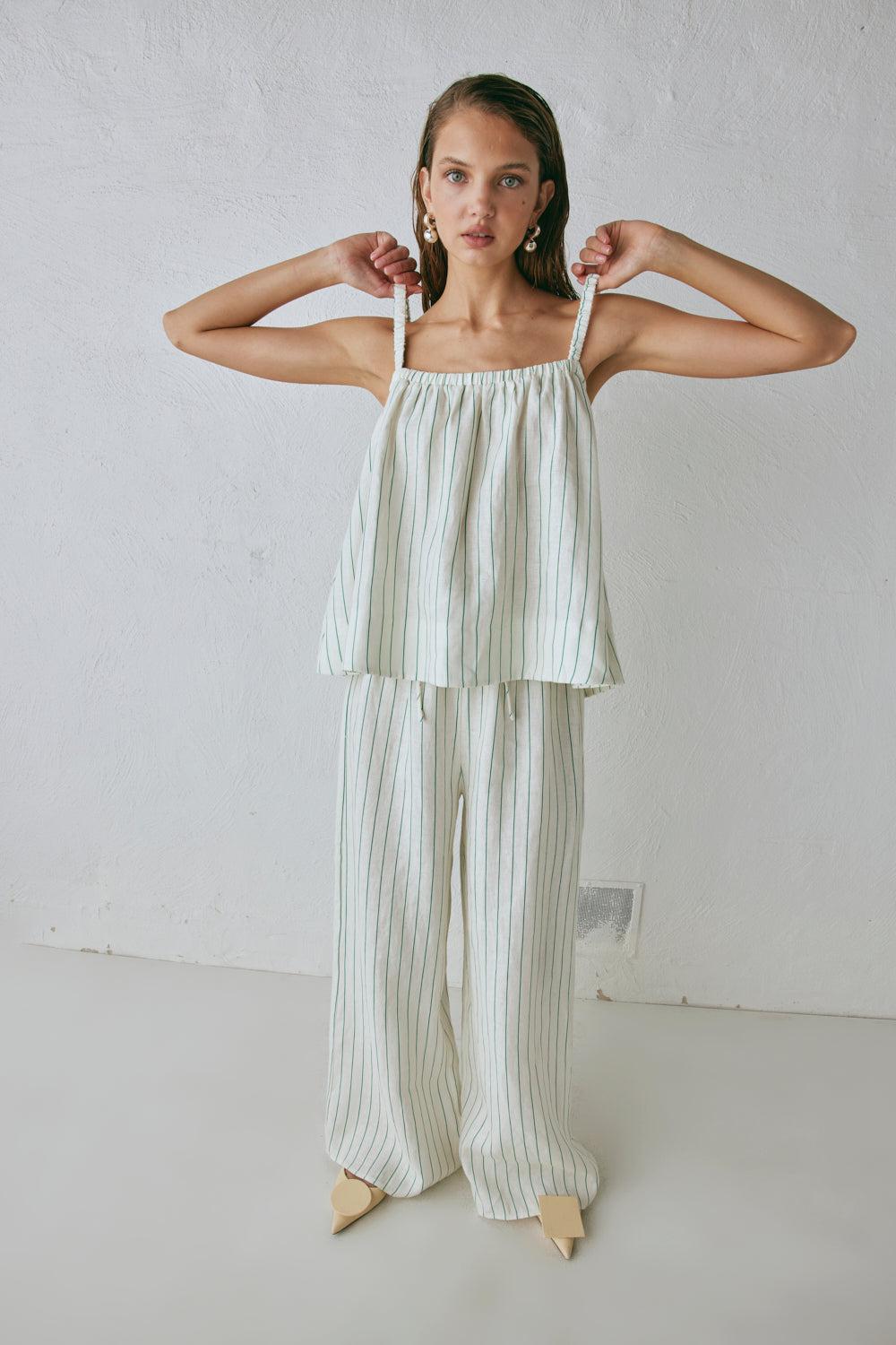Raya Linen Pants Stripe Product Image
