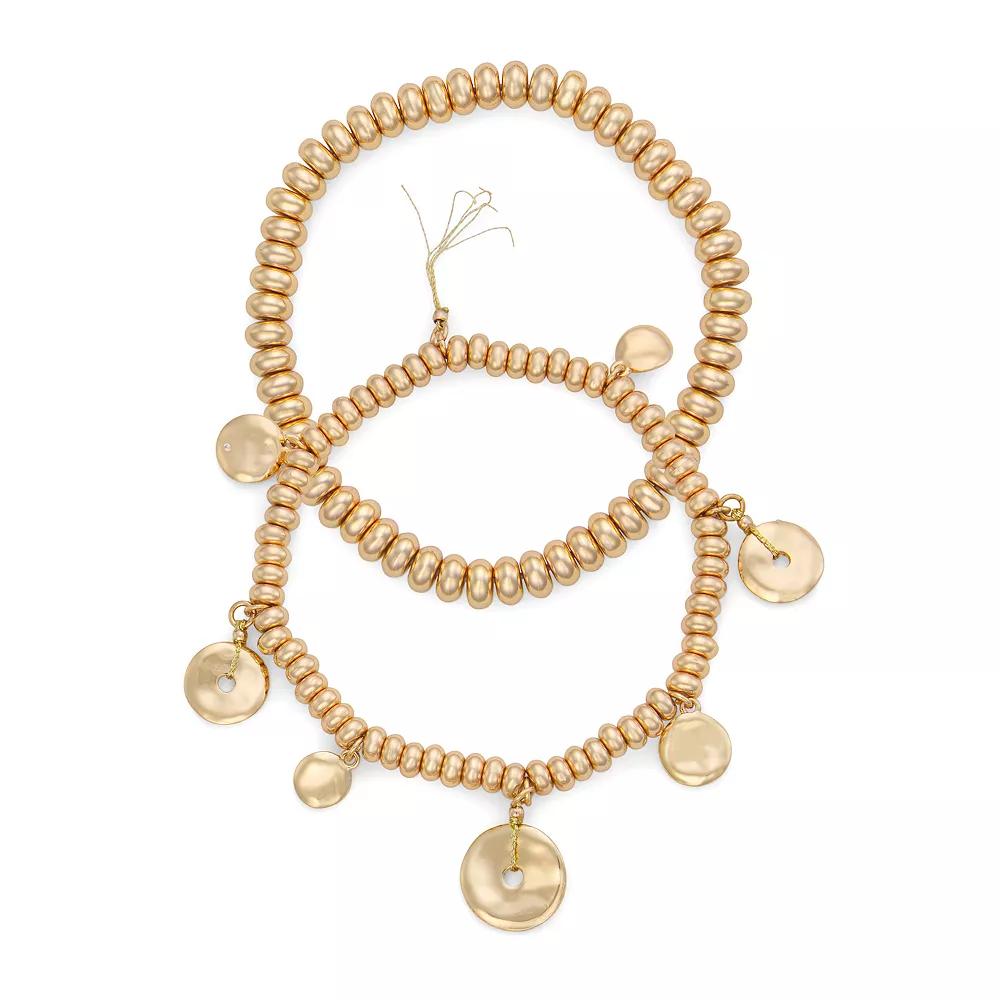 Napier Gold Tone 2-Piece Glitzy Bracelet Set, Women's Product Image