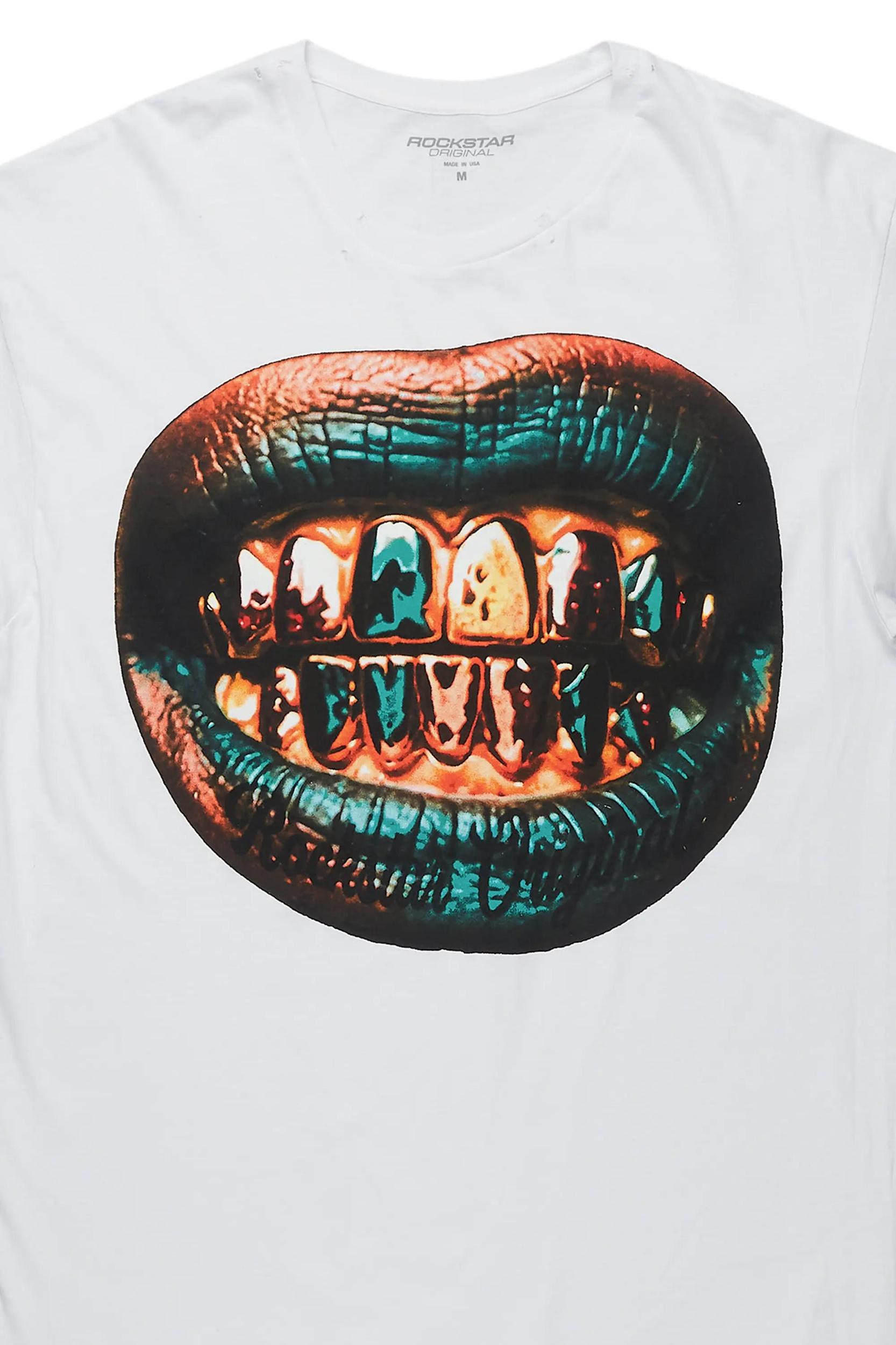 Gonen White Oversized Graphic T-Shirt Male Product Image