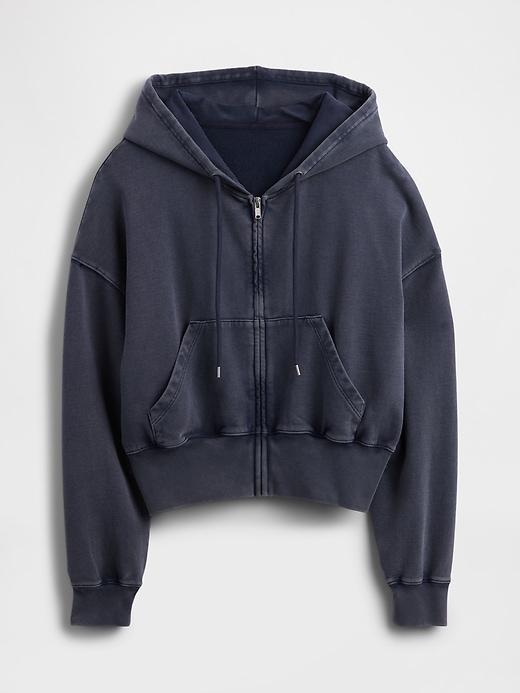 French Terry Oversized Zip Wedge Hoodie Product Image