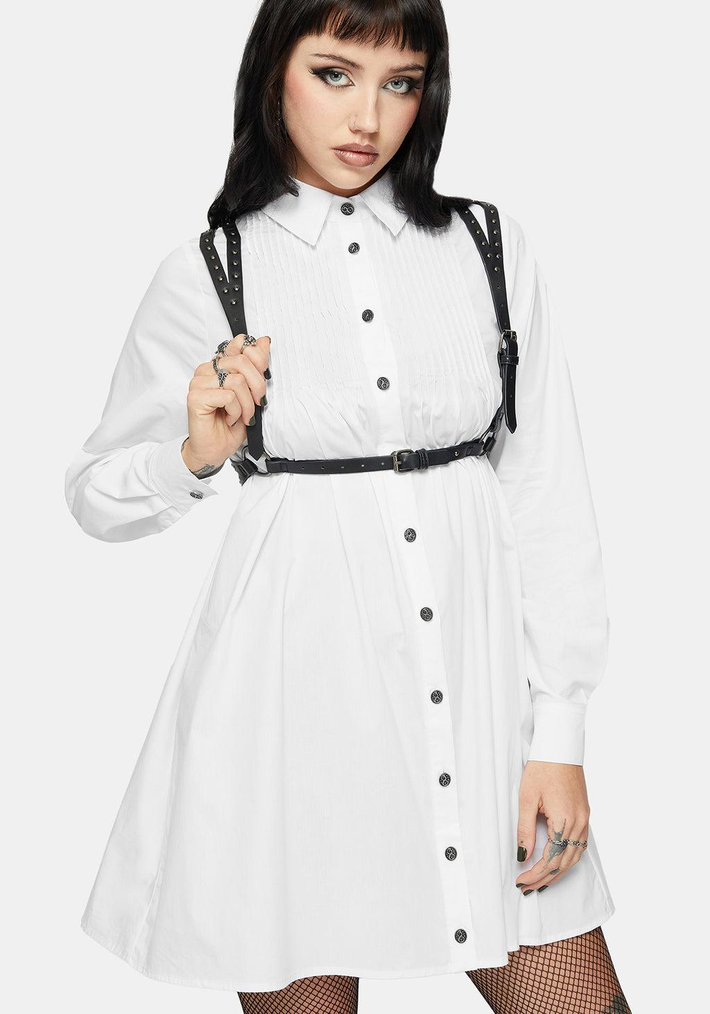 Arde Pintuck Mini Shirt Dress Product Image