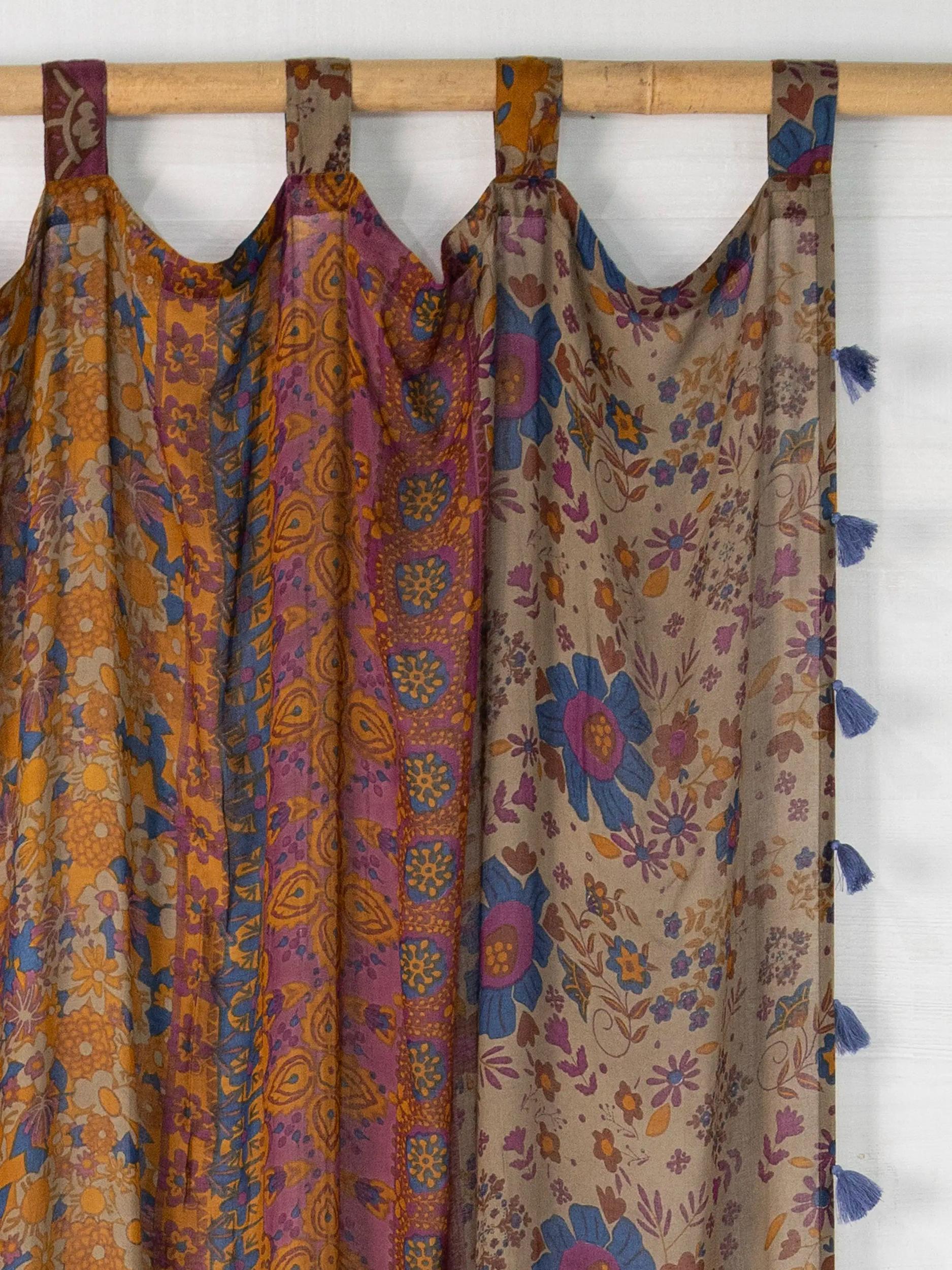 Printed Curtain Panel - Grey Periwinkle Border Product Image