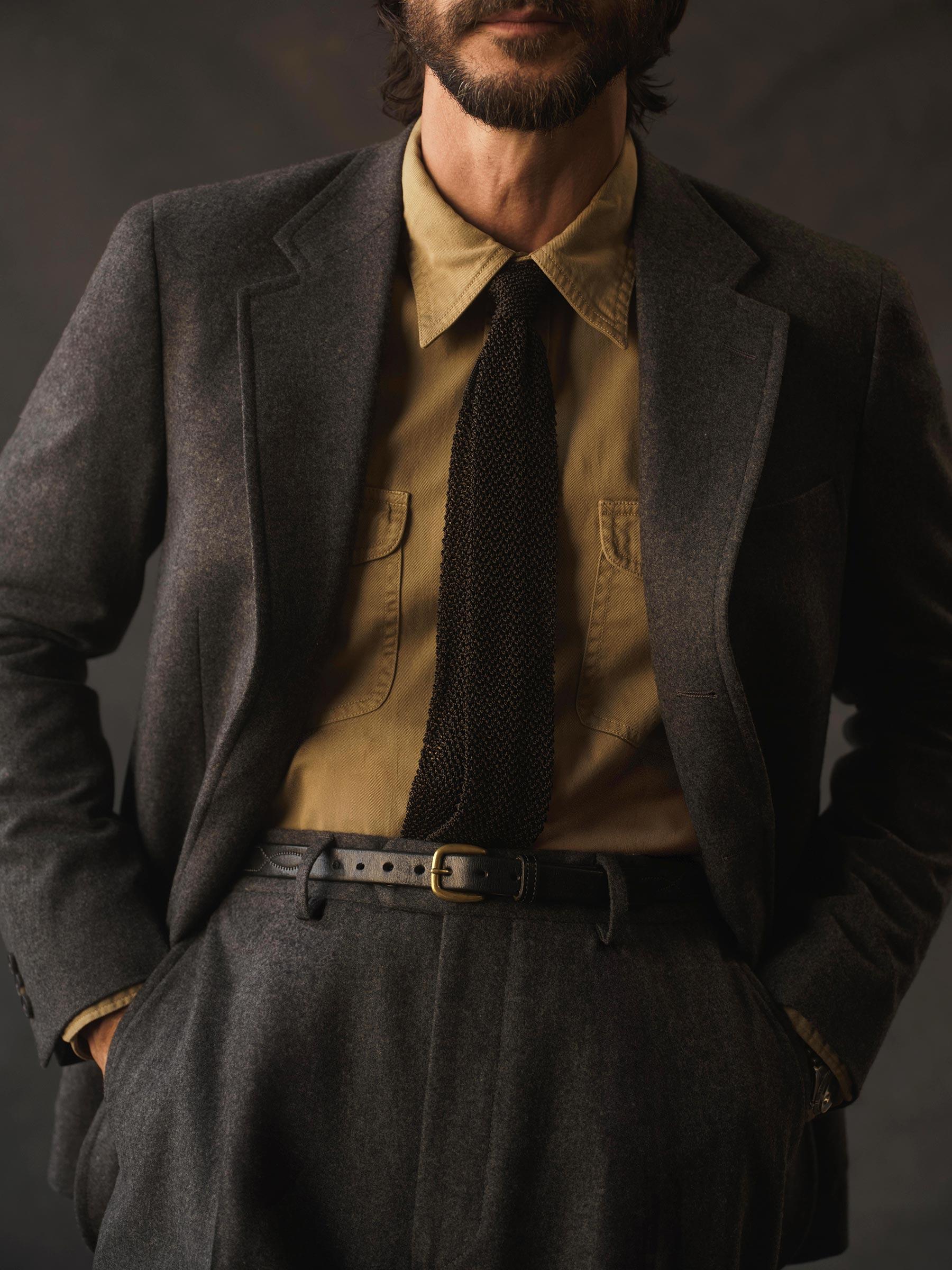 Heather Charcoal Italian Wool Flannel Graduate Blazer Product Image