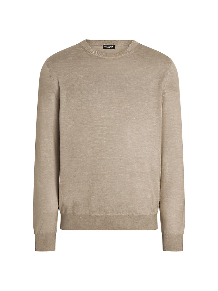 Mens Silk Cashmere Crewneck Sweater Product Image