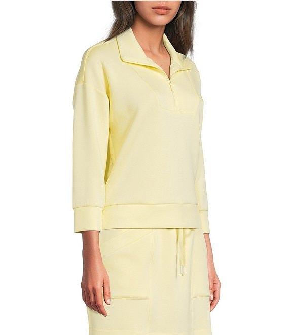 Kinesis Quarter-Zip Mock Neck 3/4 Sleeve Coordinating Pullover Product Image
