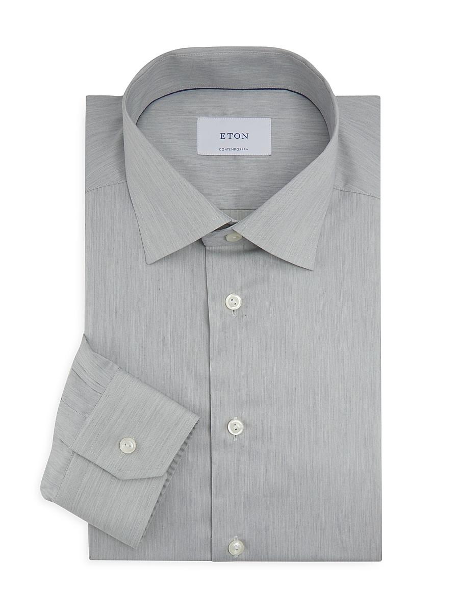 Mens Contemporary-Fit Melange Solid Button-Front Shirt Product Image